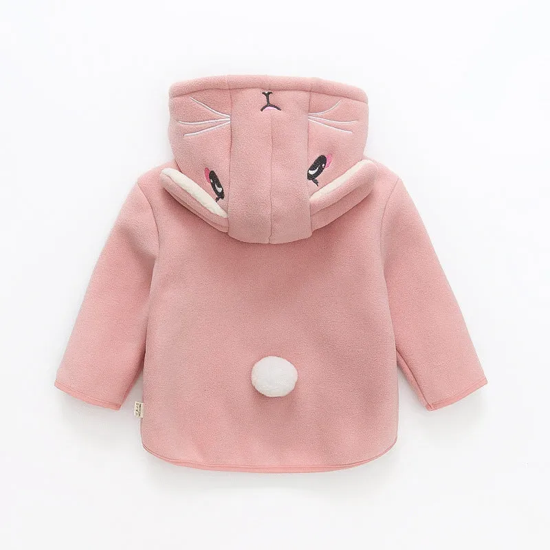 Unisex Baby Cartoon Hooded Winter Coat