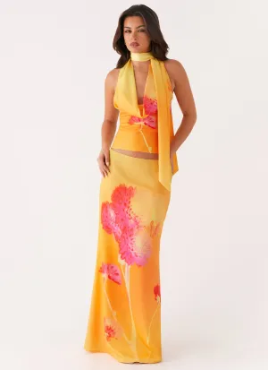 Urban Look Marrakesh Maxi Skirt - Orange Floral Marrakesh Maxi Skirt - Orange Floral Non slip grip