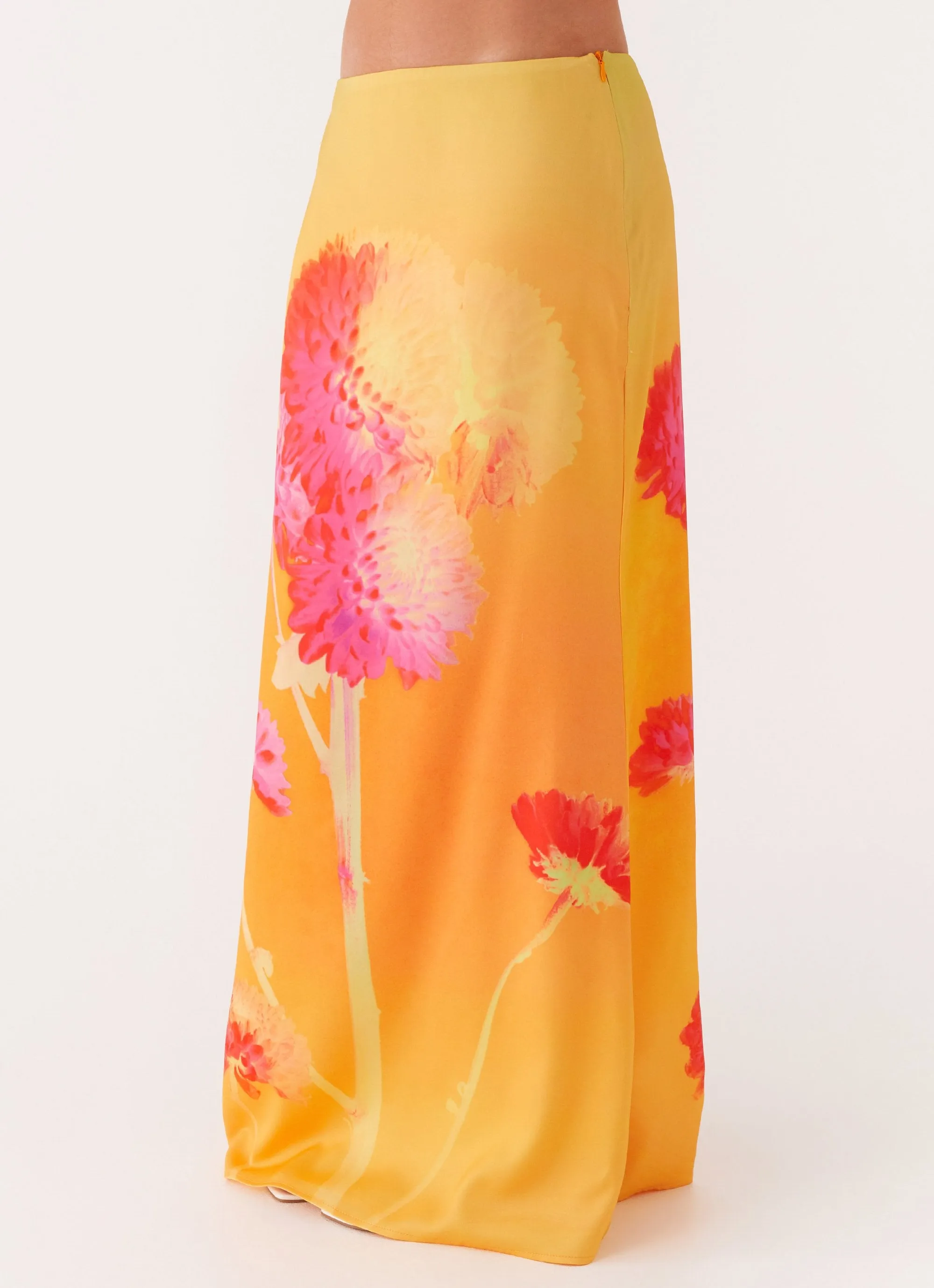 Marrakesh Maxi Skirt - Orange Floral Sport Performance SoftTouchFinish