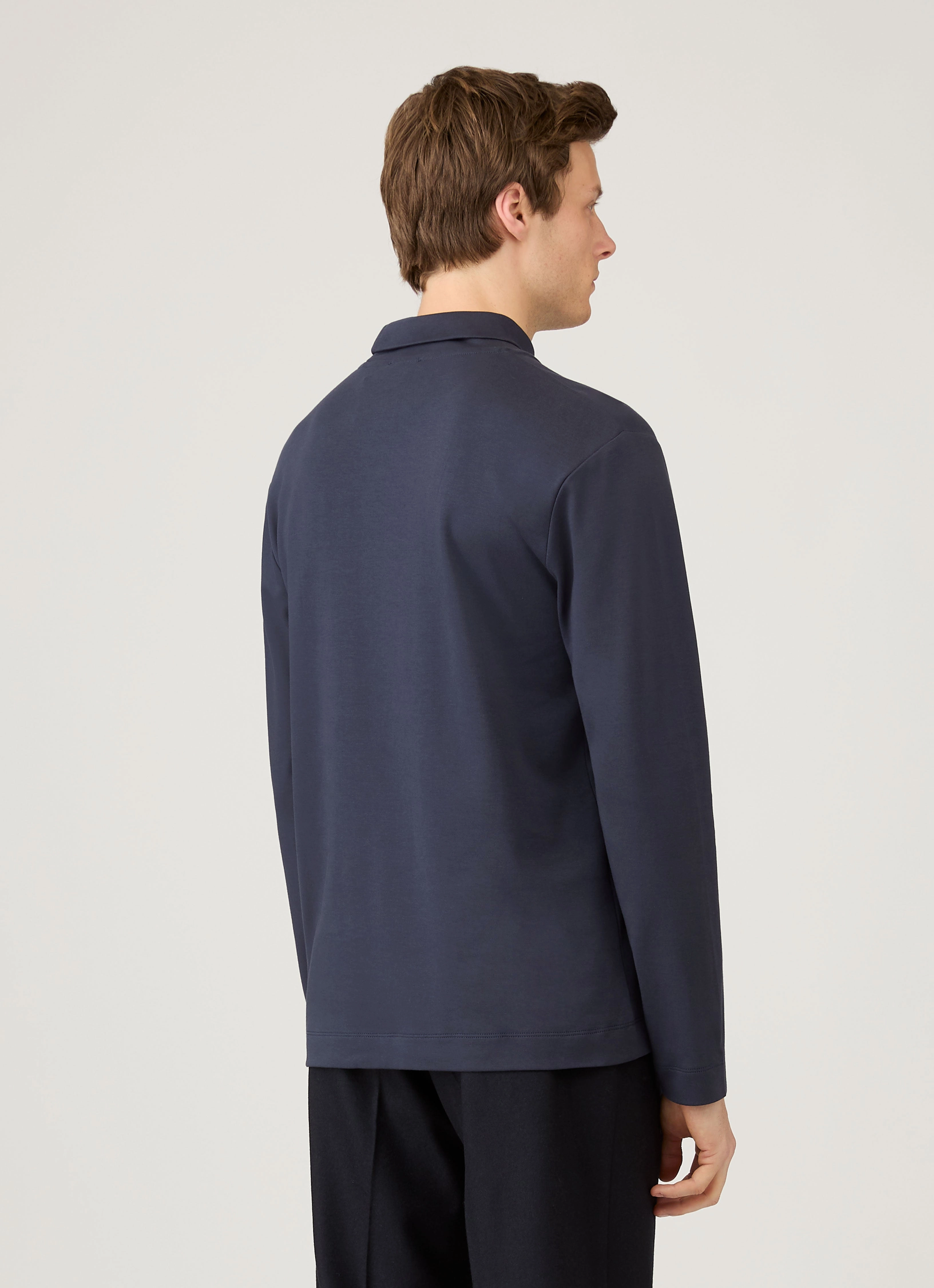 Skin Friendly Blends Recommended Men's Roll Neck Heavyweight T-shirt in Navy