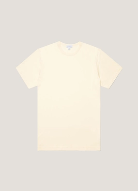 Urban Fresh Men's Classic T-shirt in Buttermilk Men's Classic T-shirt in Buttermilk Wrinkle Resistant Cloth RibbedNeckBanding