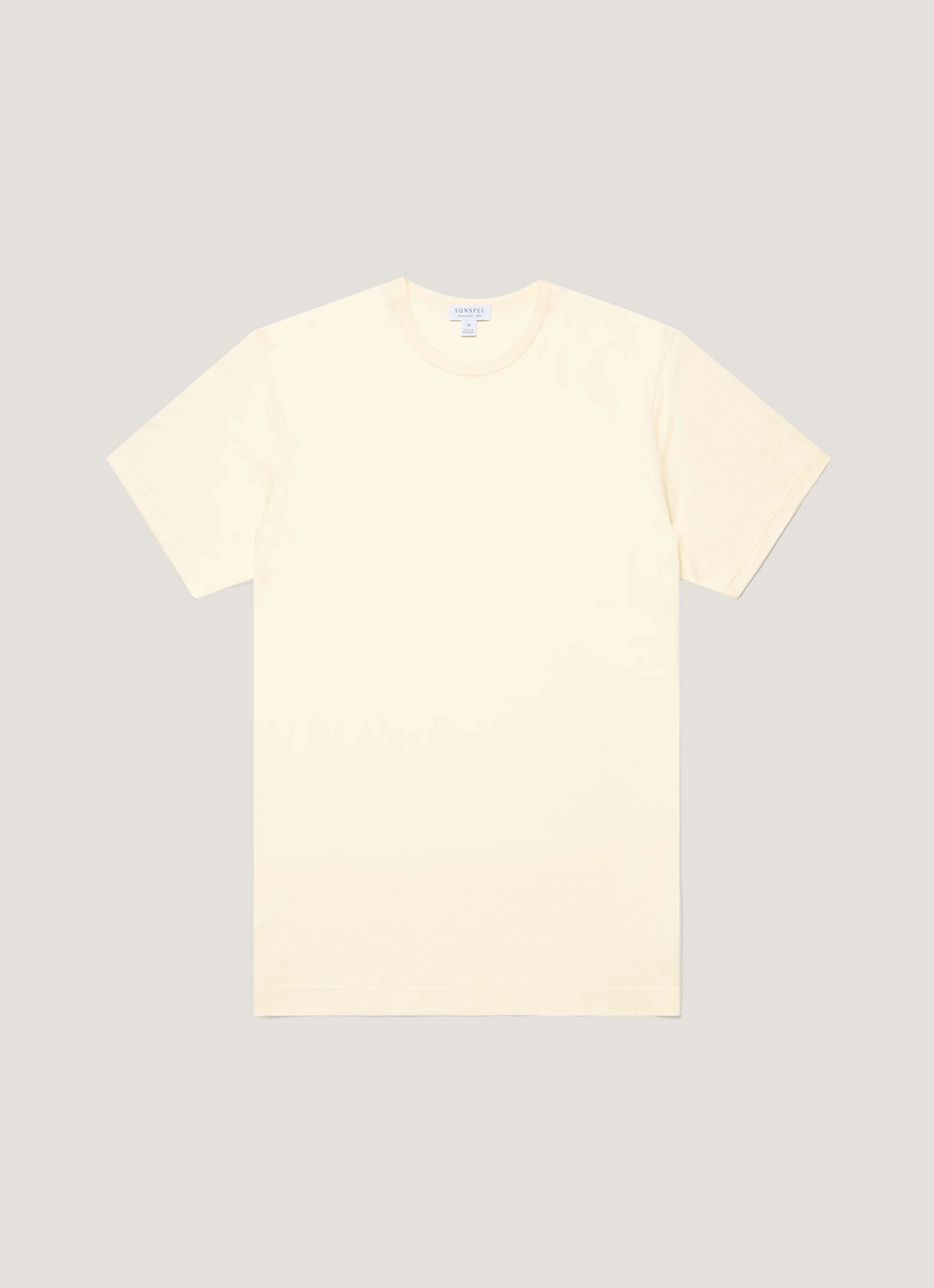 Men's Classic T-shirt in Buttermilk Wrinkle Resistant Cloth RibbedNeckBanding