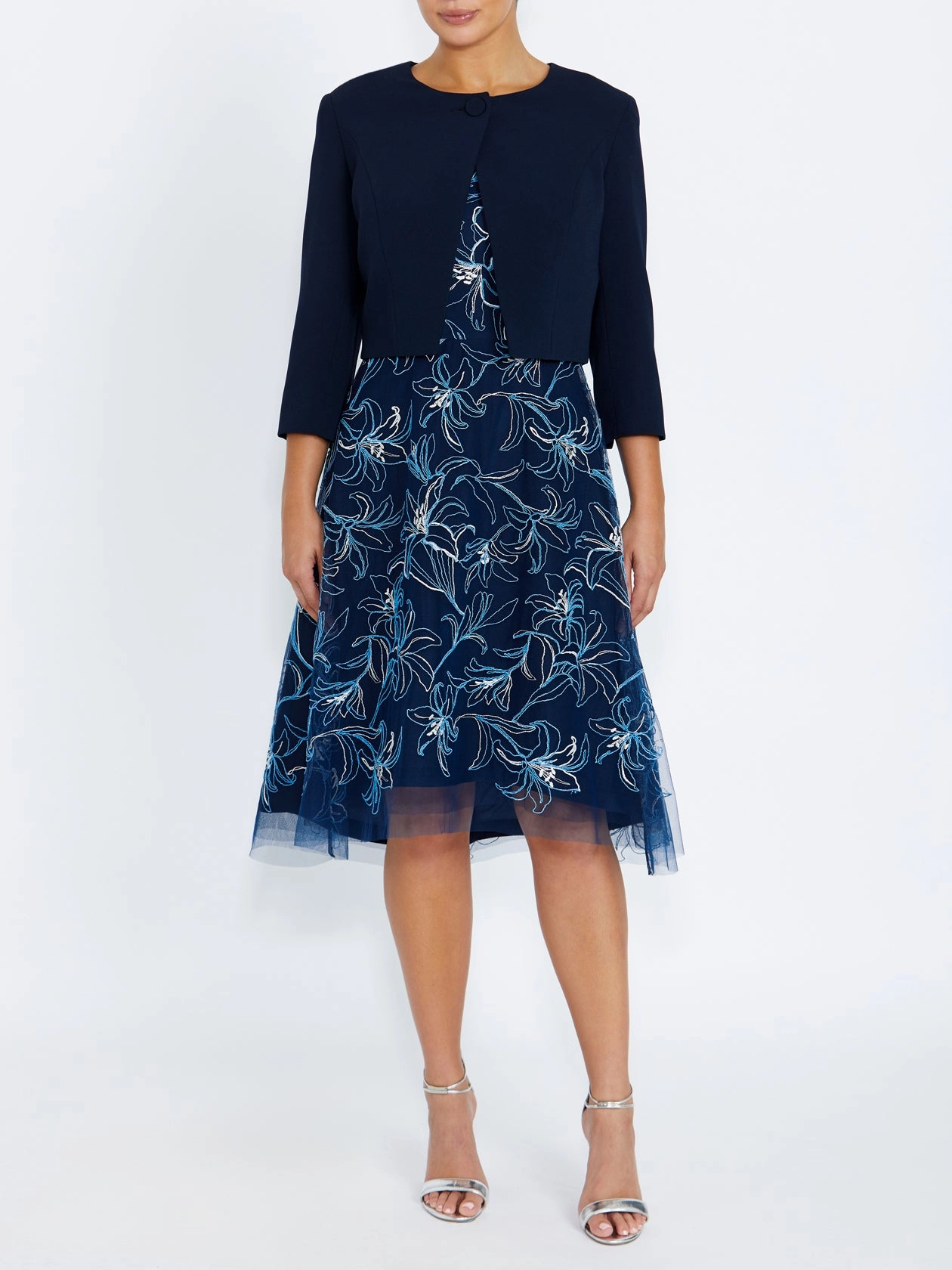 Sport Mode Jackie Navy Single Button Jacket