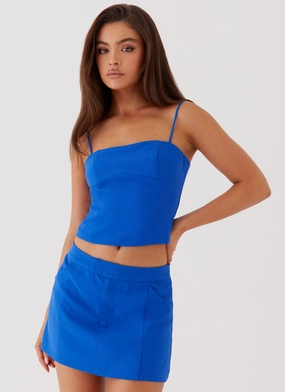 Urban Pulse Eliana Crop Top - Cobalt Eliana Crop Top - Cobalt Relaxed Mood Photography Session