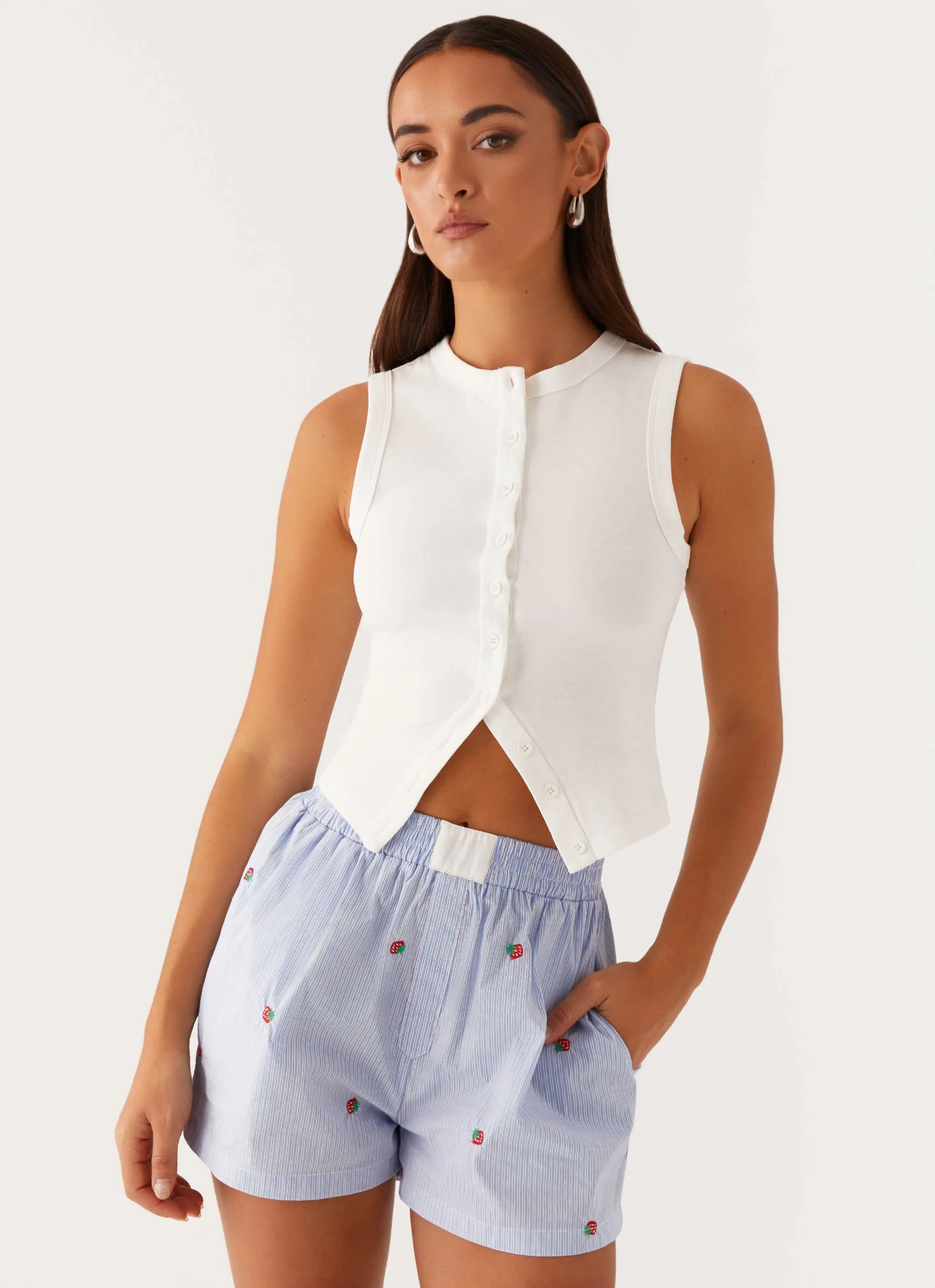 Breath Friendly Stay Comfortable Brightwell Boxer Shorts - Blue Strawberry