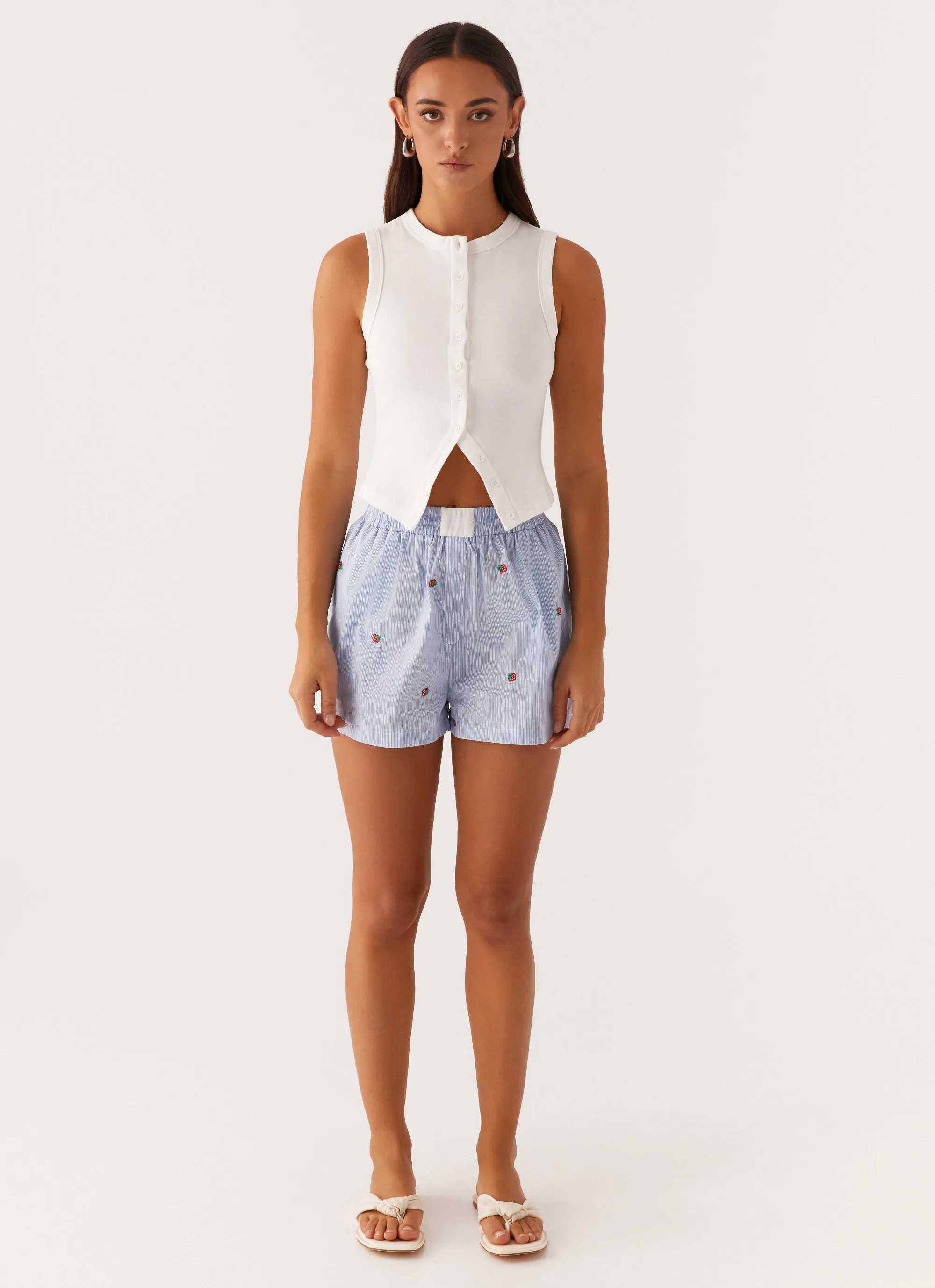 Brightwell Boxer Shorts - Blue Strawberry Laser cut Water-resistant