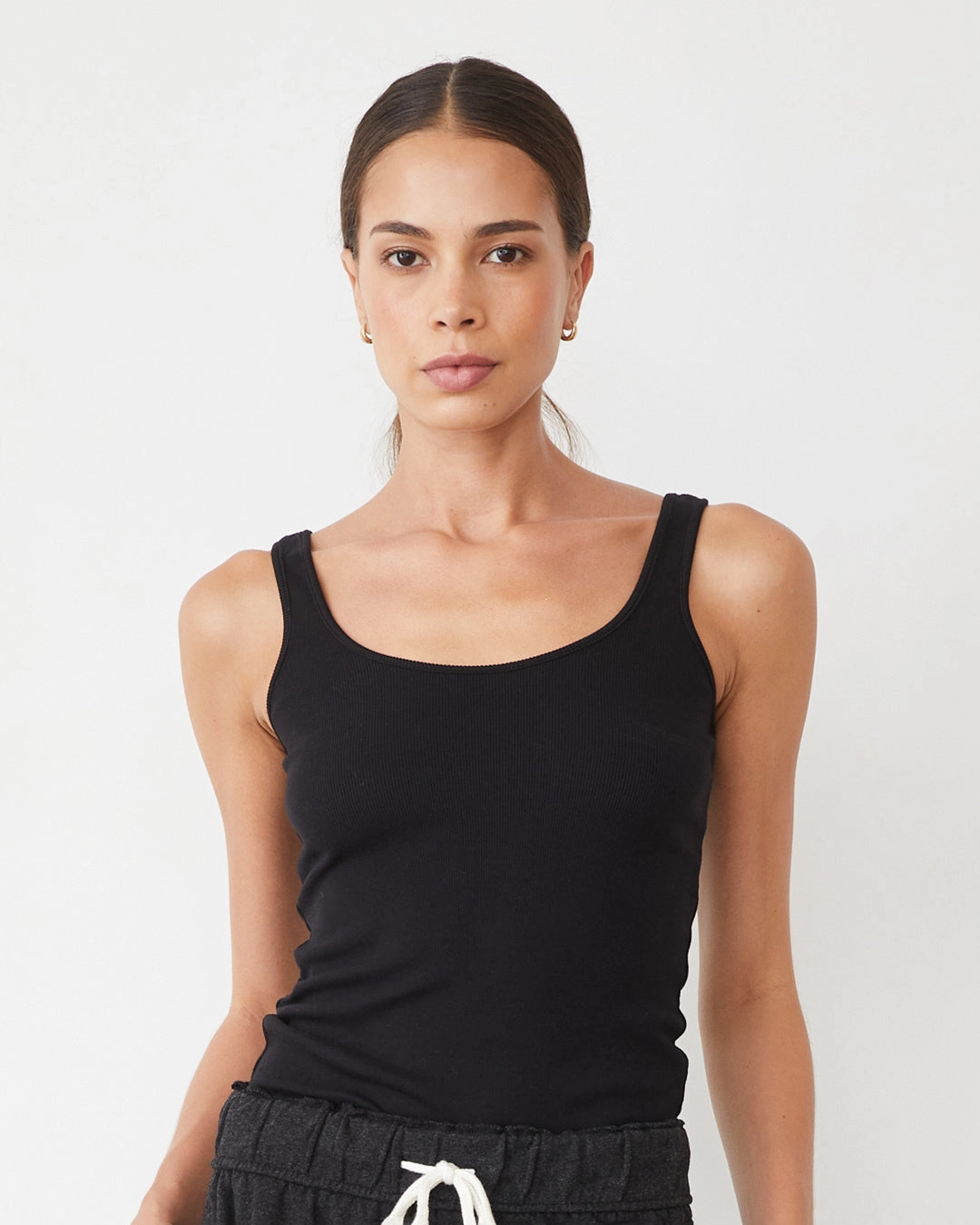 Supimaluxe Rib Scoop Neck Tank StretchComfort Flexible Knit