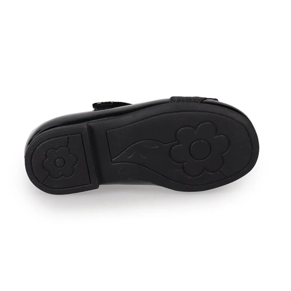 Valencia Imports (Rachel Shoes) Toddler Girls Lil Monica Mary Jane w/ Velcro Strap Black Patent