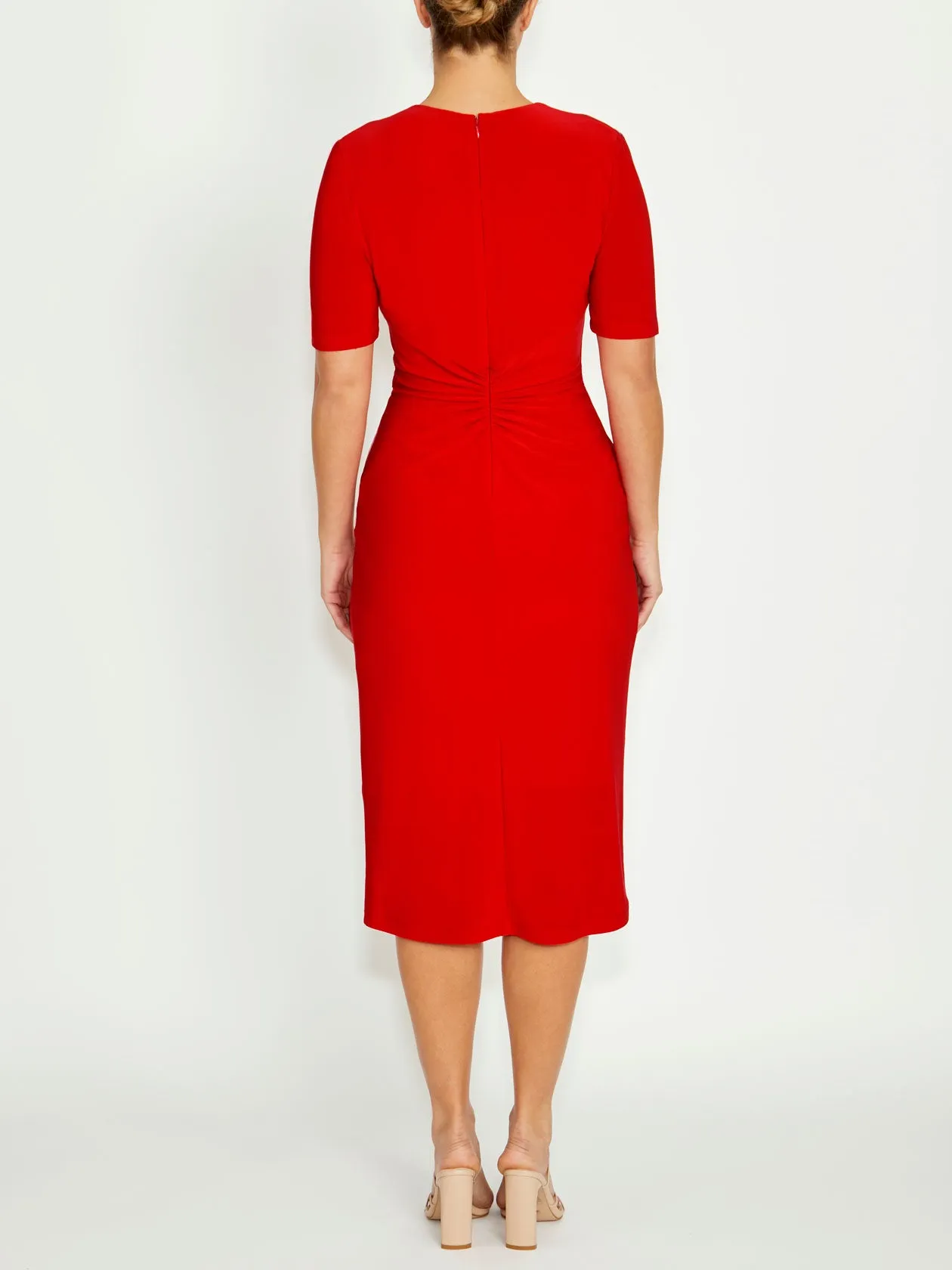 Timeless Touch Valentina Vermilion Jersey Dress
