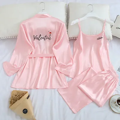 Valentine Satin long sleeve pajama set