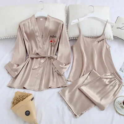 Valentine Satin long sleeve pajama set