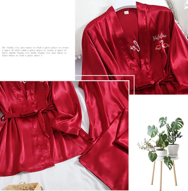 Valentine Satin long sleeve pajama set