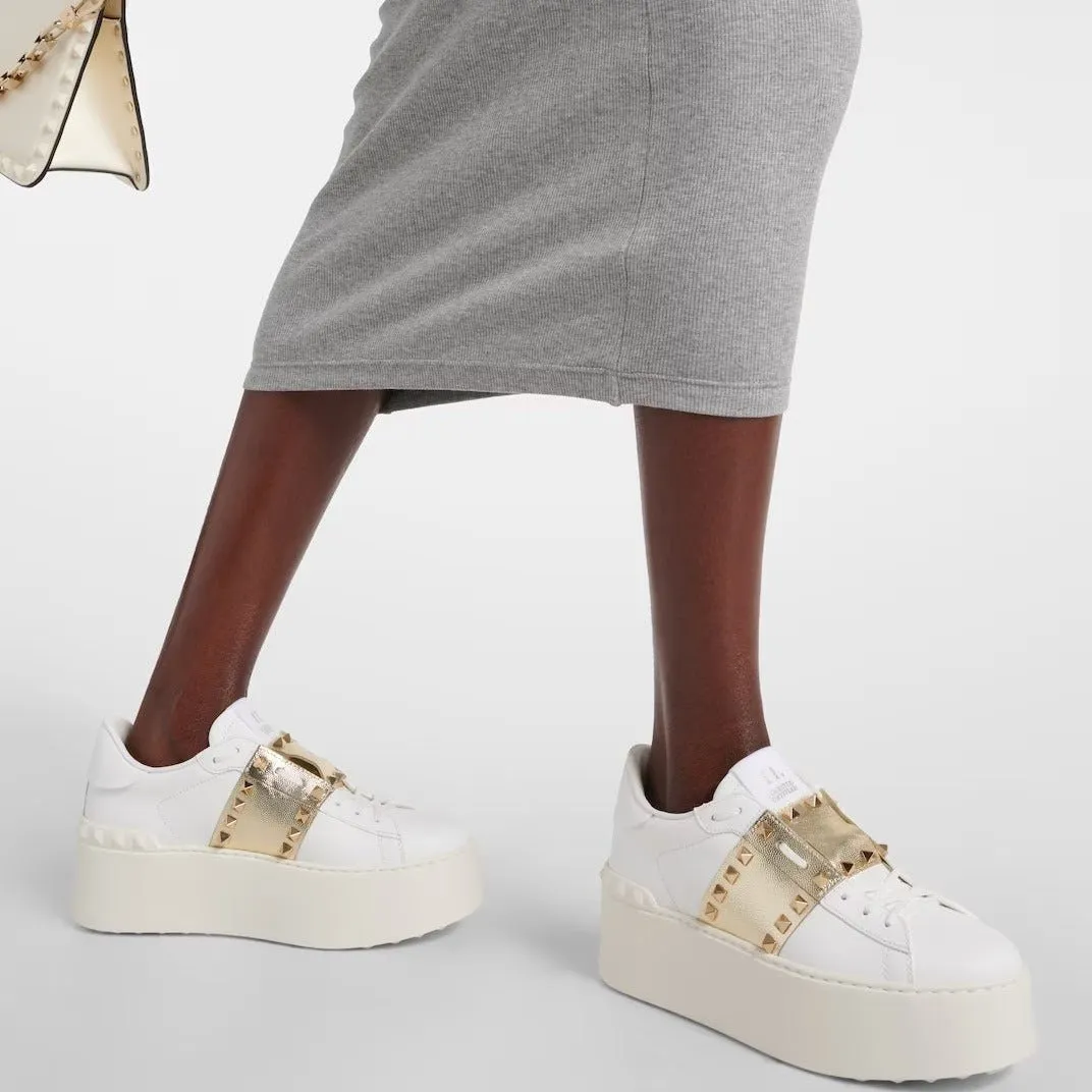 Valentino Garavani Rockstud Untitled Leather Platform Sneakers