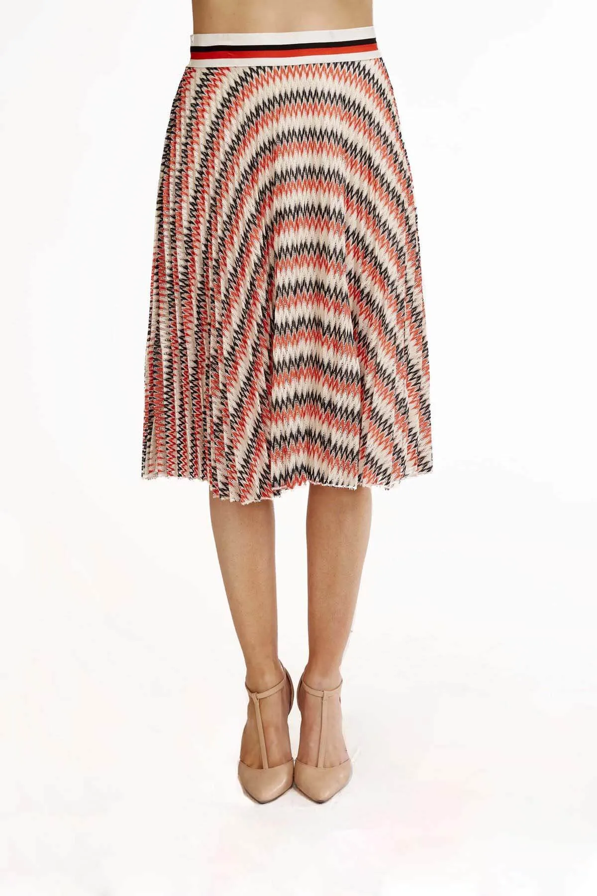 Valeria Skirt in Heartthrob Stripe Crisp Look
