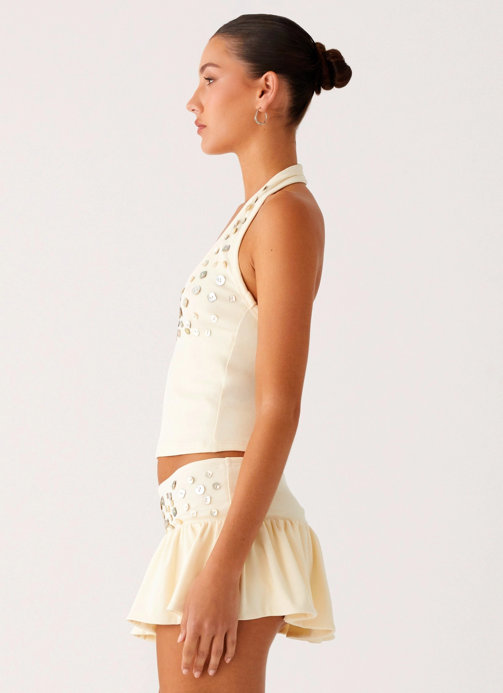 Vegas Nights Halter Neck Top - Yellow anti static coating