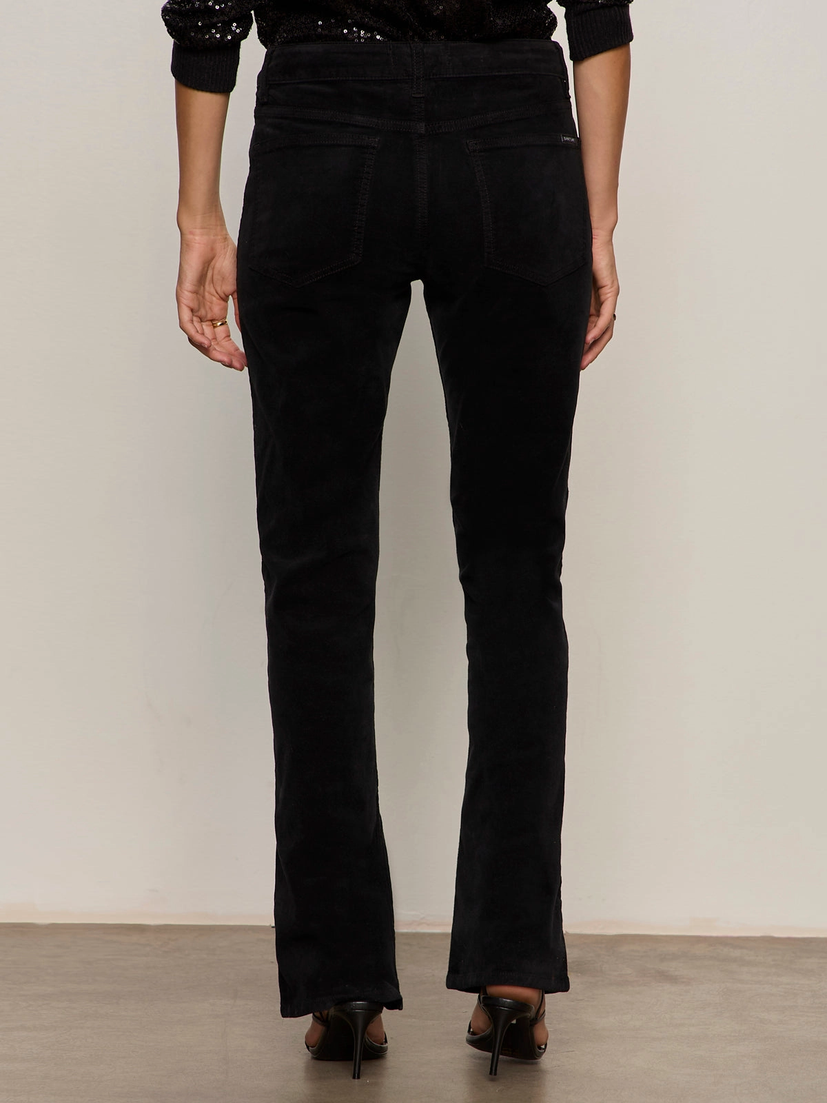 Day-to-Day Wear Velveteen Brook Bootcut Pant Black Petite Sizing