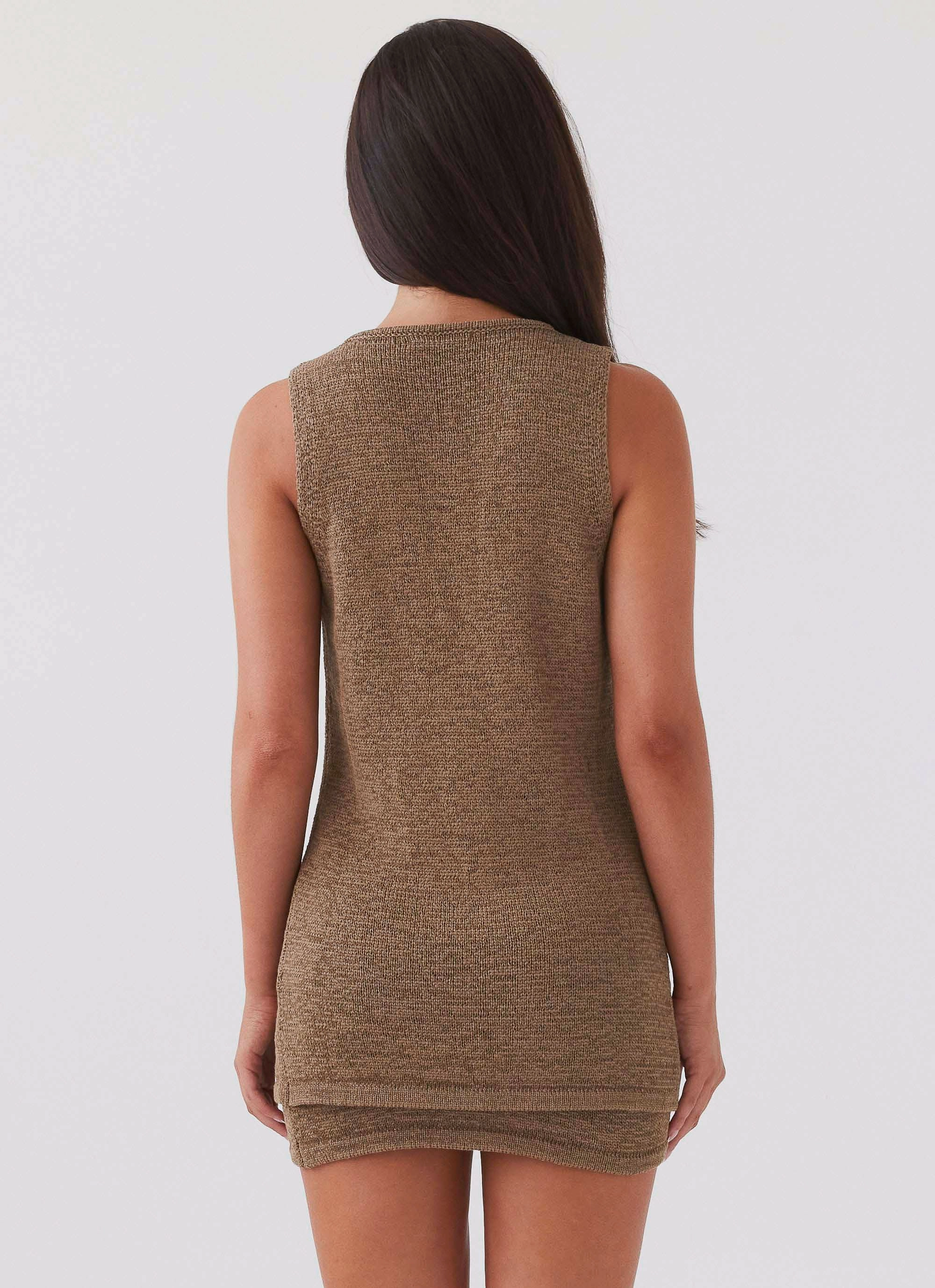 Midweight Texture Capri Glow Knit Top - Khaki