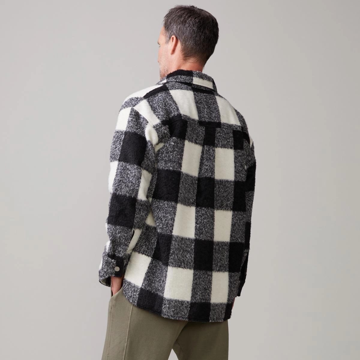 Plaid Flannel Shacket Quick Access Slit Low Profile Zipper Closure