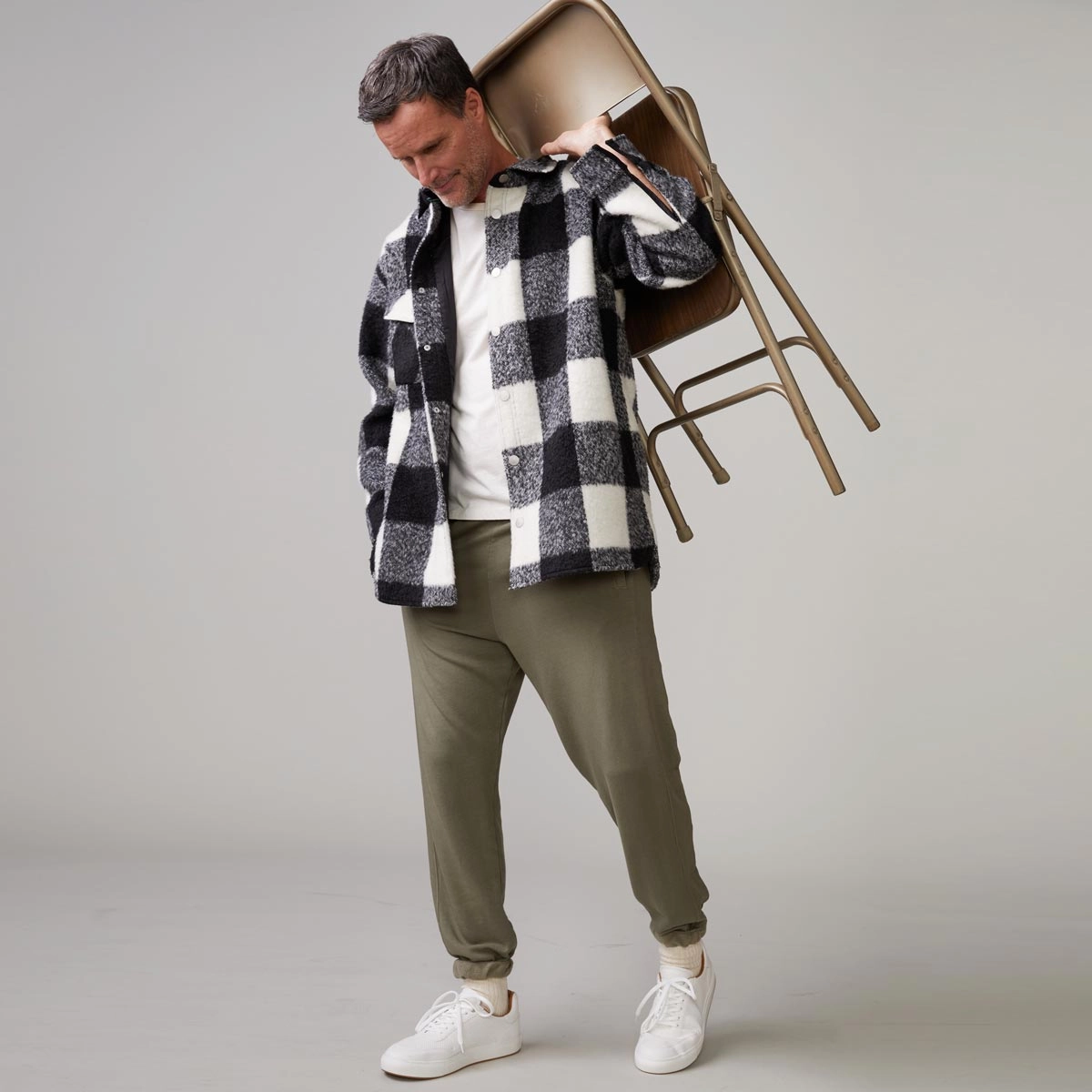 Stretchy Top AntiPill Surface Plaid Flannel Shacket