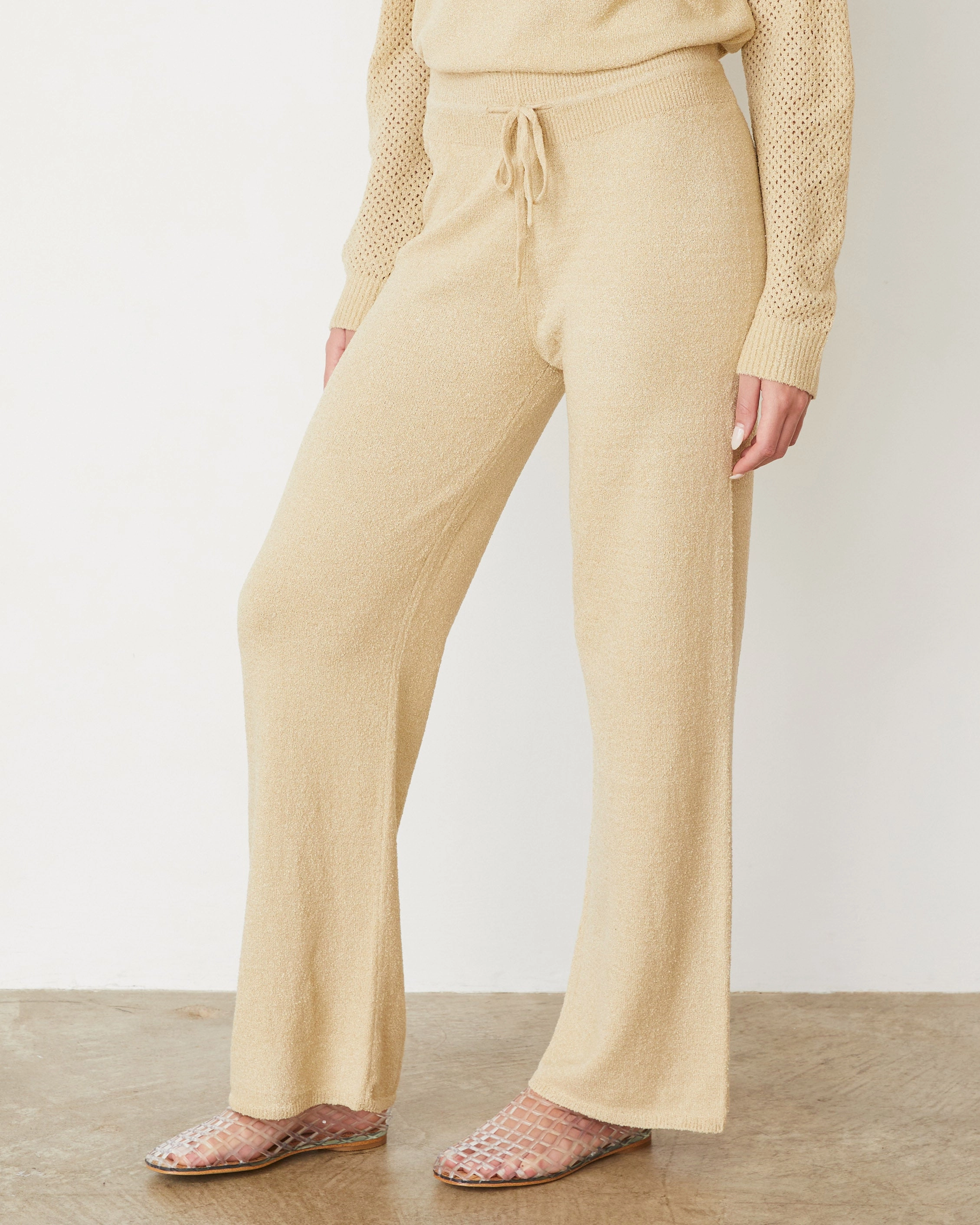 SustainableManufacturing Boucle Knit Straight Leg Pant