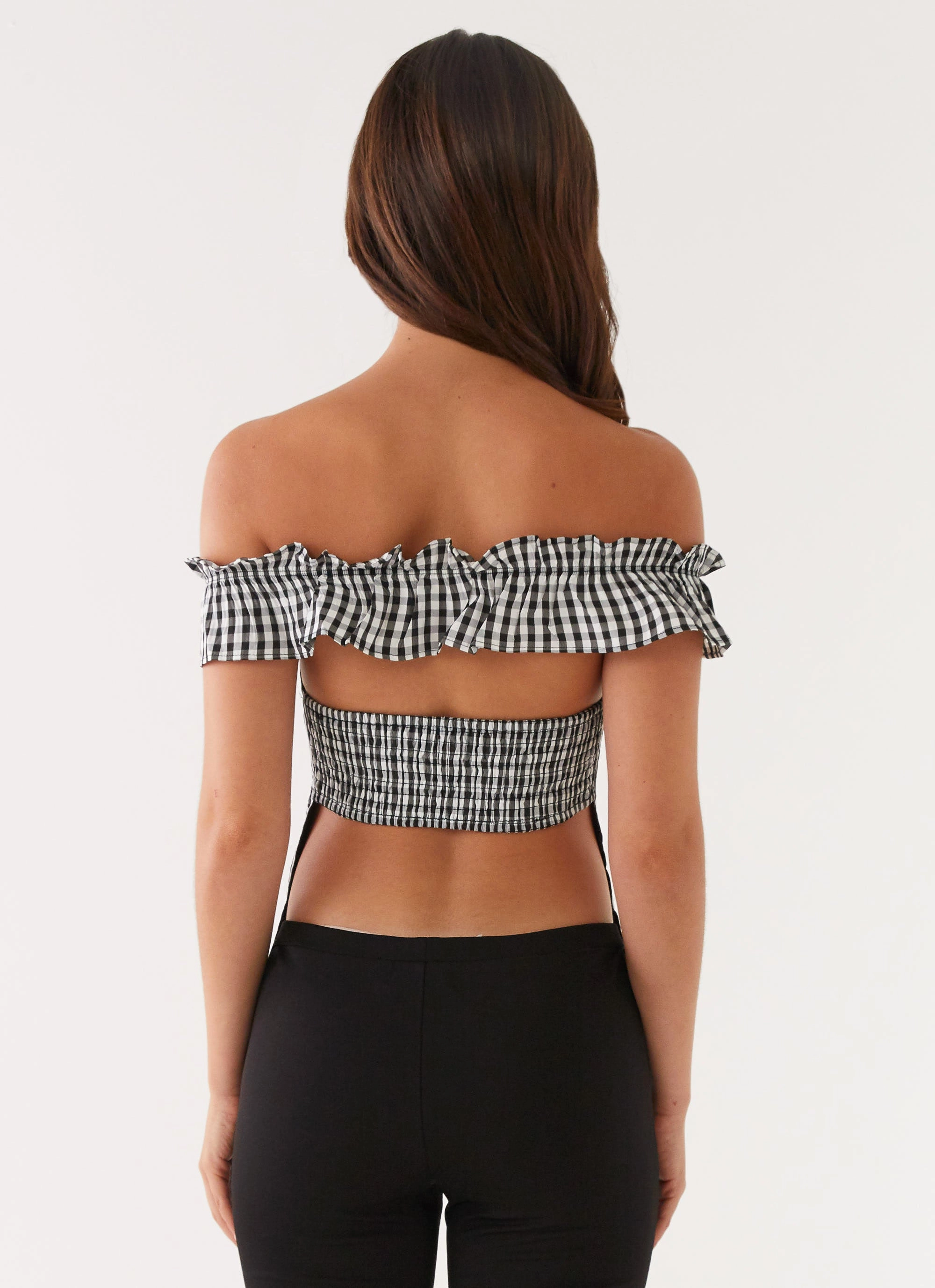 High Visibility Trim Gwyneth Top - Black Gingham