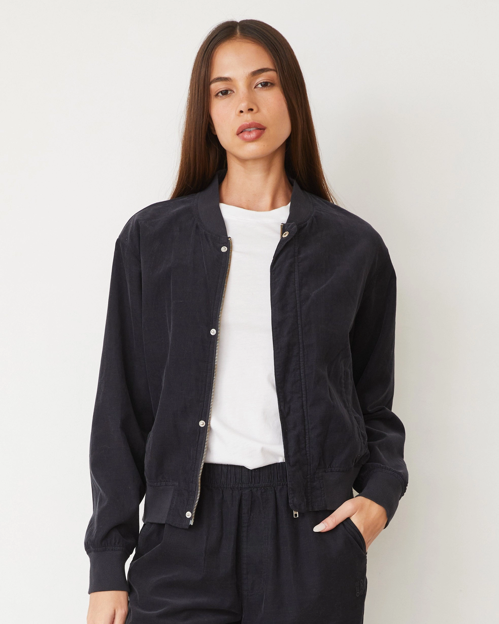Softened Edges Mini Corduroy Bomber Jacket