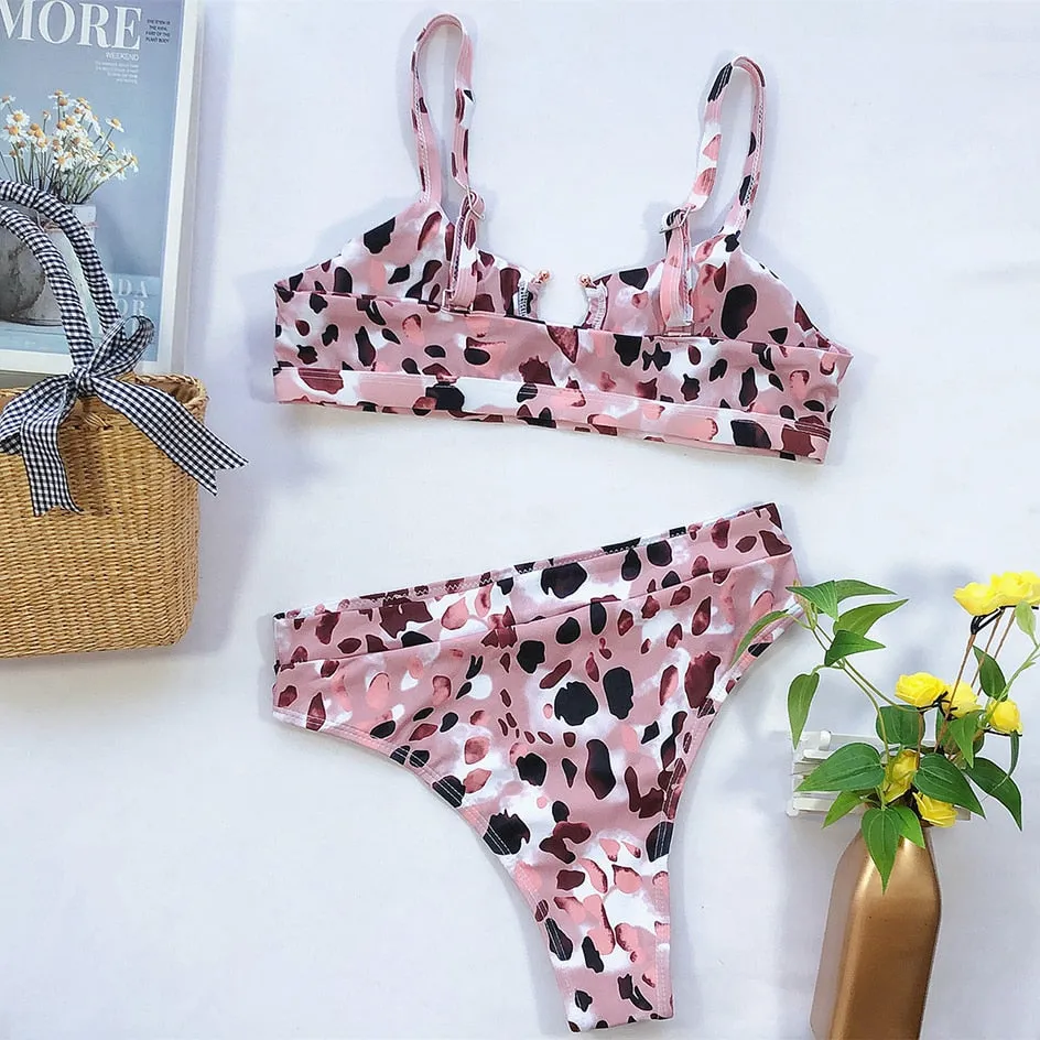 VenusFox Sexy Swimsuit Women High Waist Bikini  Micro High Leg Swimming Suit for Bathing Suit Snake Print Swimwear Women 2020 Bikinis Set