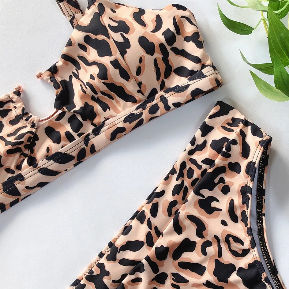 VenusFox Sexy Swimsuit Women High Waist Bikini  Micro High Leg Swimming Suit for Bathing Suit Snake Print Swimwear Women 2020 Bikinis Set