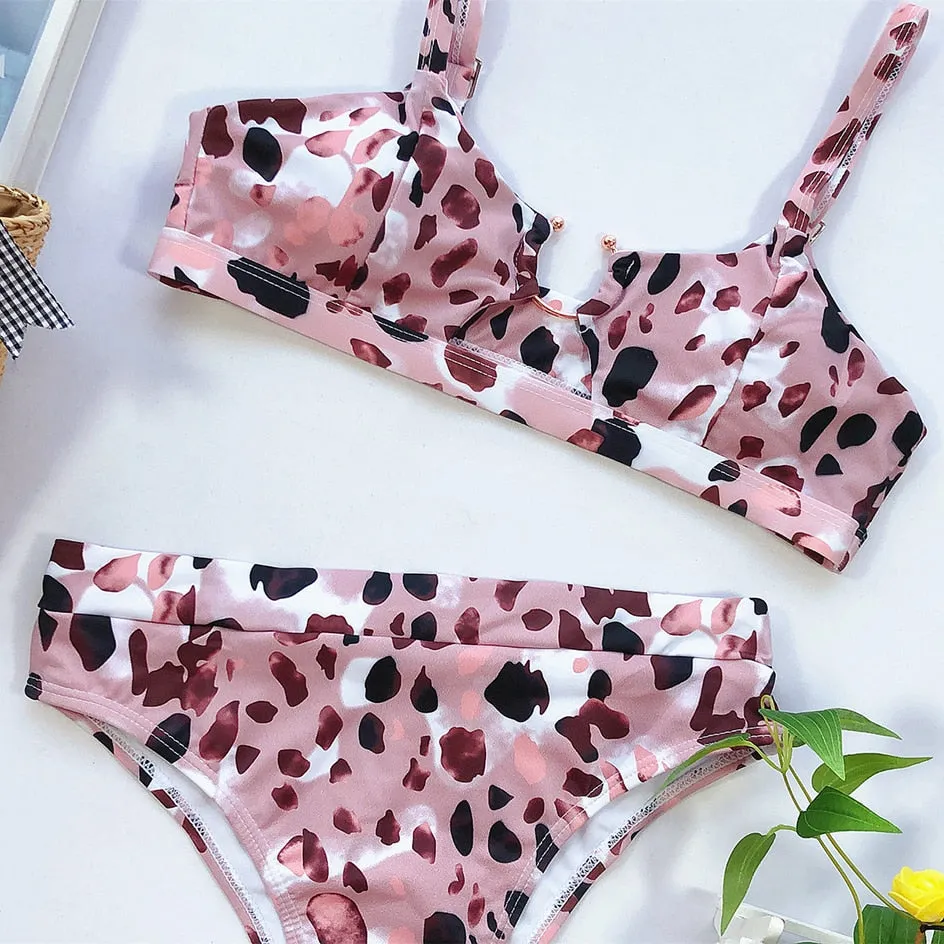 VenusFox Sexy Swimsuit Women High Waist Bikini  Micro High Leg Swimming Suit for Bathing Suit Snake Print Swimwear Women 2020 Bikinis Set