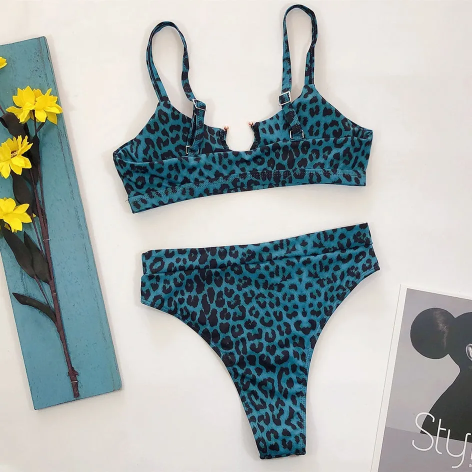 VenusFox Sexy Swimsuit Women High Waist Bikini  Micro High Leg Swimming Suit for Bathing Suit Snake Print Swimwear Women 2020 Bikinis Set
