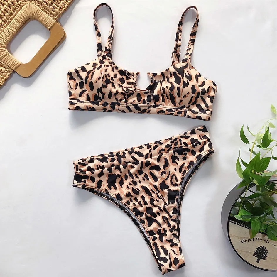 VenusFox Sexy Swimsuit Women High Waist Bikini  Micro High Leg Swimming Suit for Bathing Suit Snake Print Swimwear Women 2020 Bikinis Set