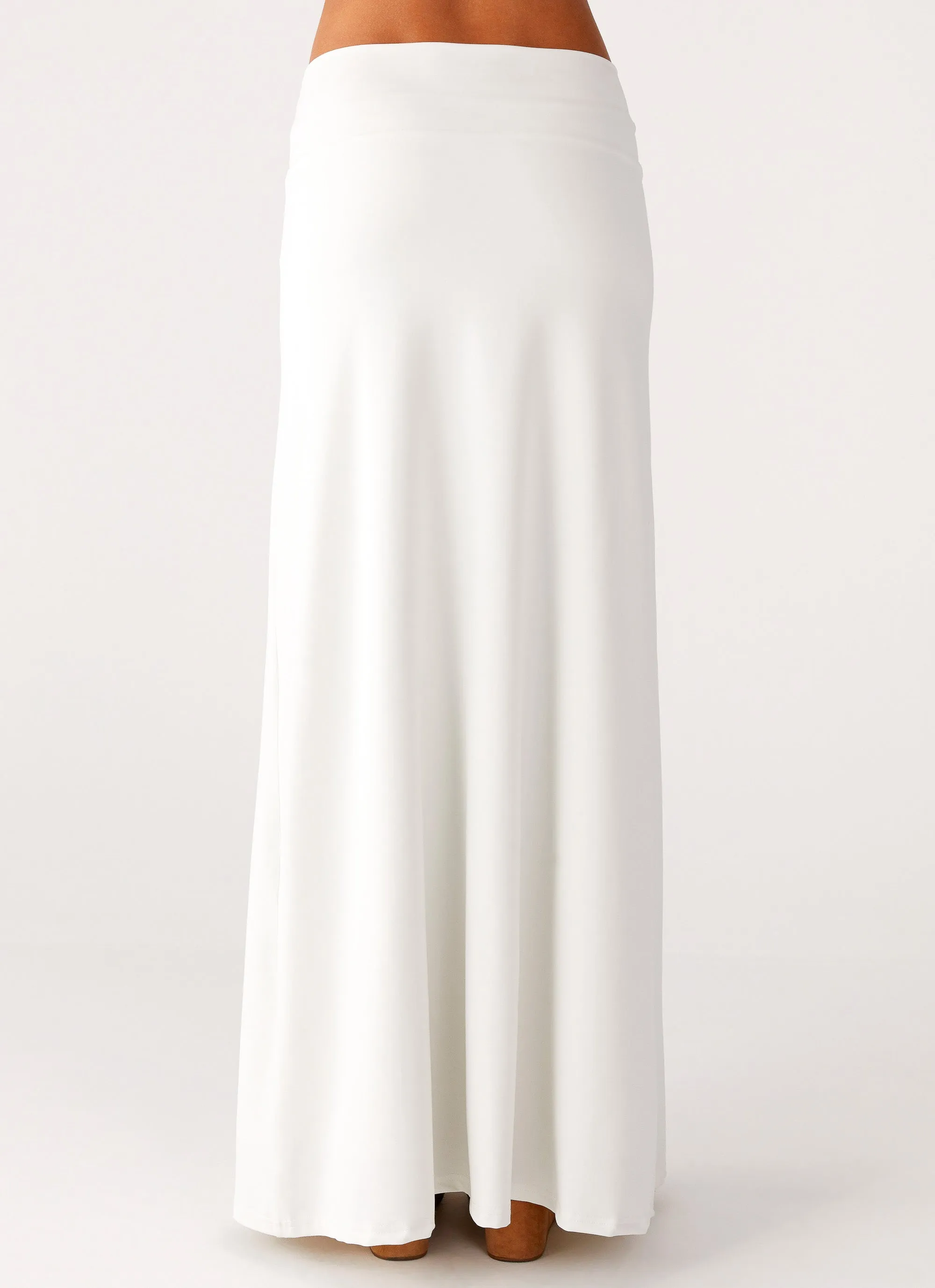 Stain Repellent Coating Sustainable Material Blend Shoreline Glow Maxi Skirt - Off White