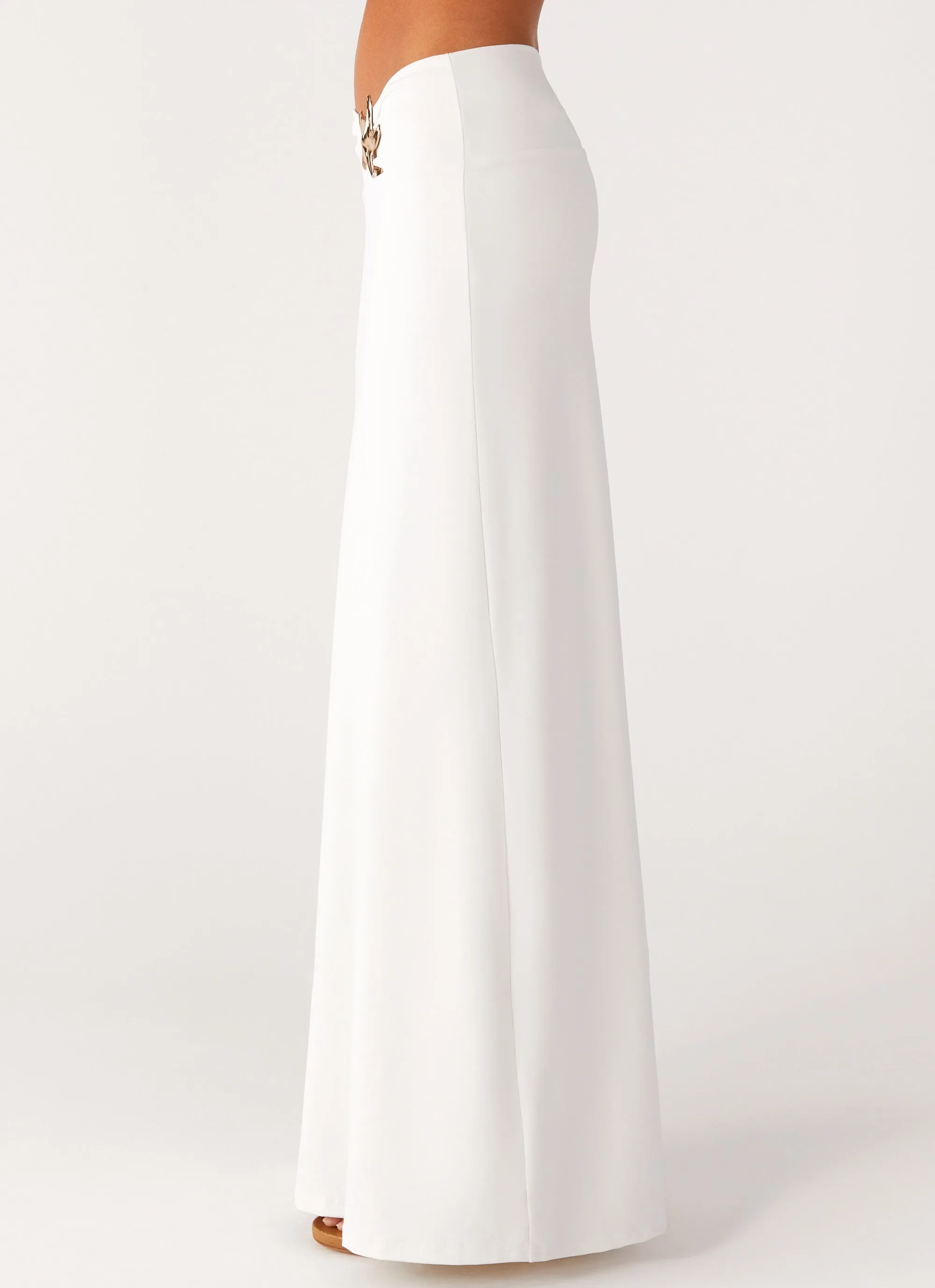 Shoreline Glow Maxi Skirt - Off White Anti Pilling
