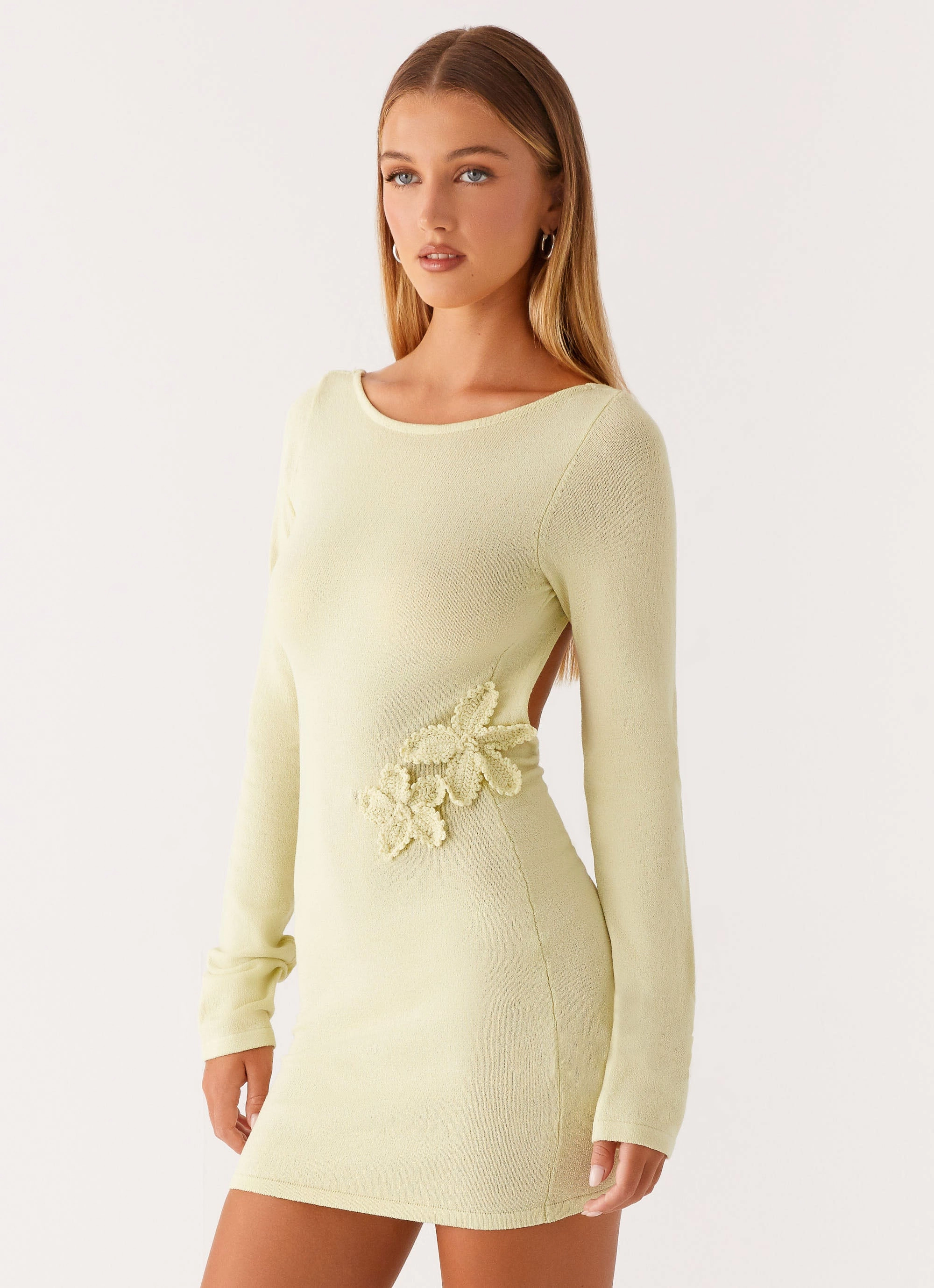 Built-In-Slip Miriam Knit Mini Dress - Green