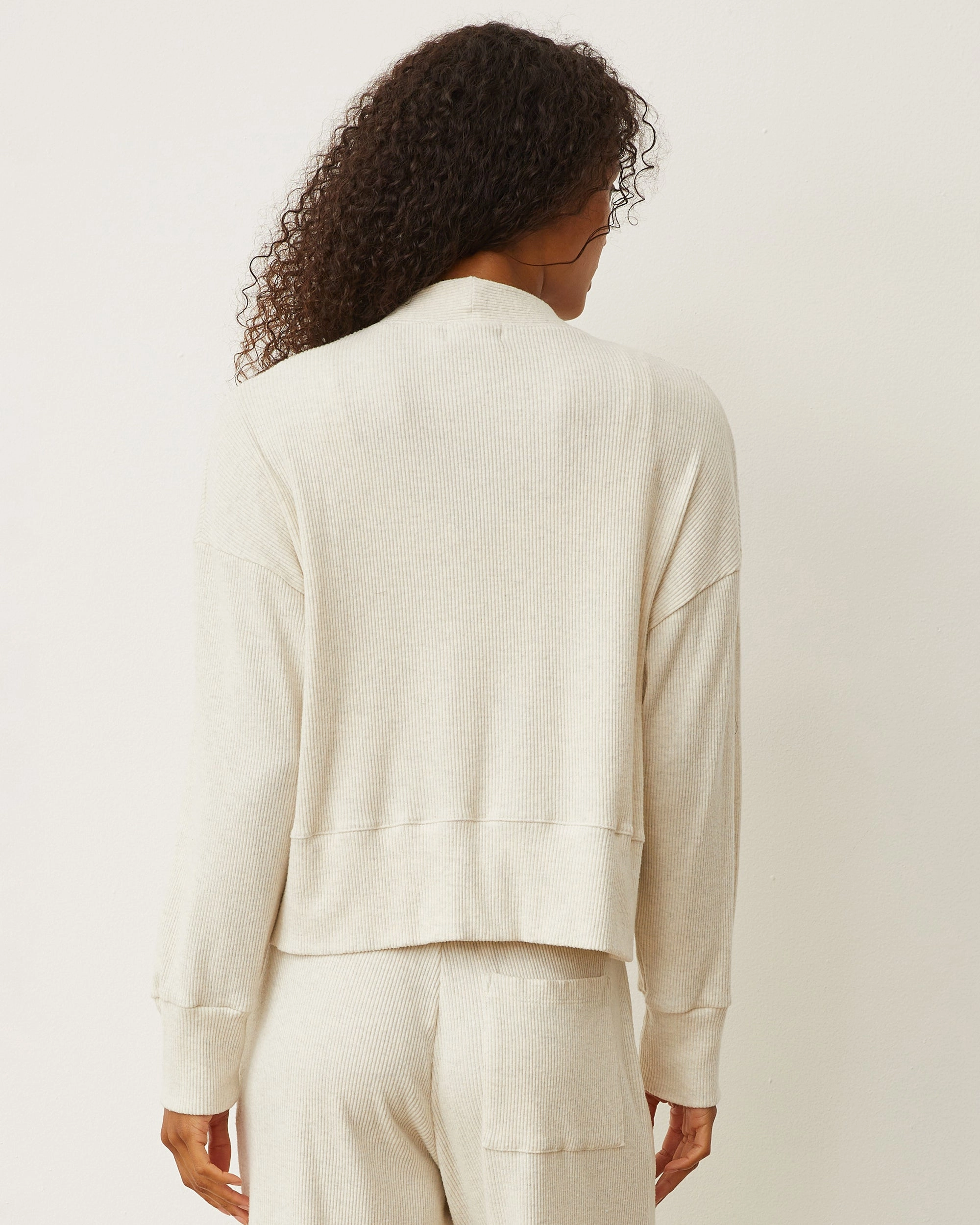Brushed Rib Cardigan Vintage Hoodie