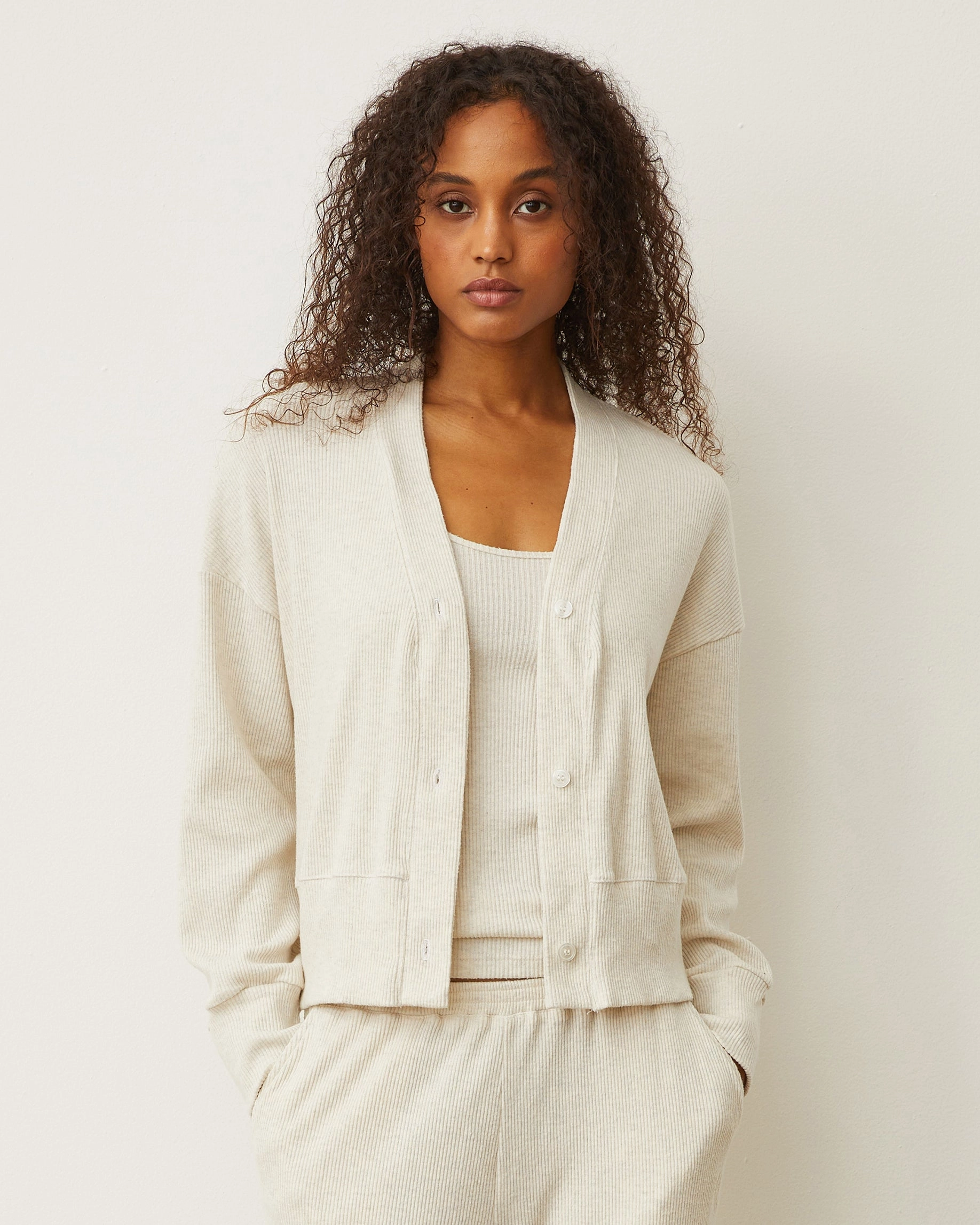 OdorResistant Fabric AllPurposeWear Brushed Rib Cardigan