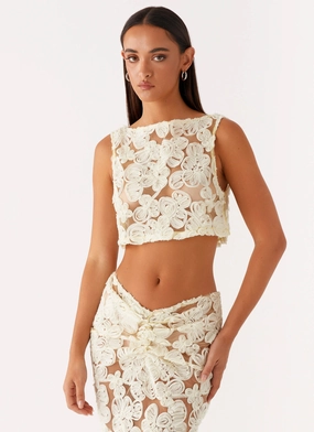 Versatile Fit Fiorella Floret Top - Yellow EcoCertified SlubTexture Fiorella Floret Top - Yellow