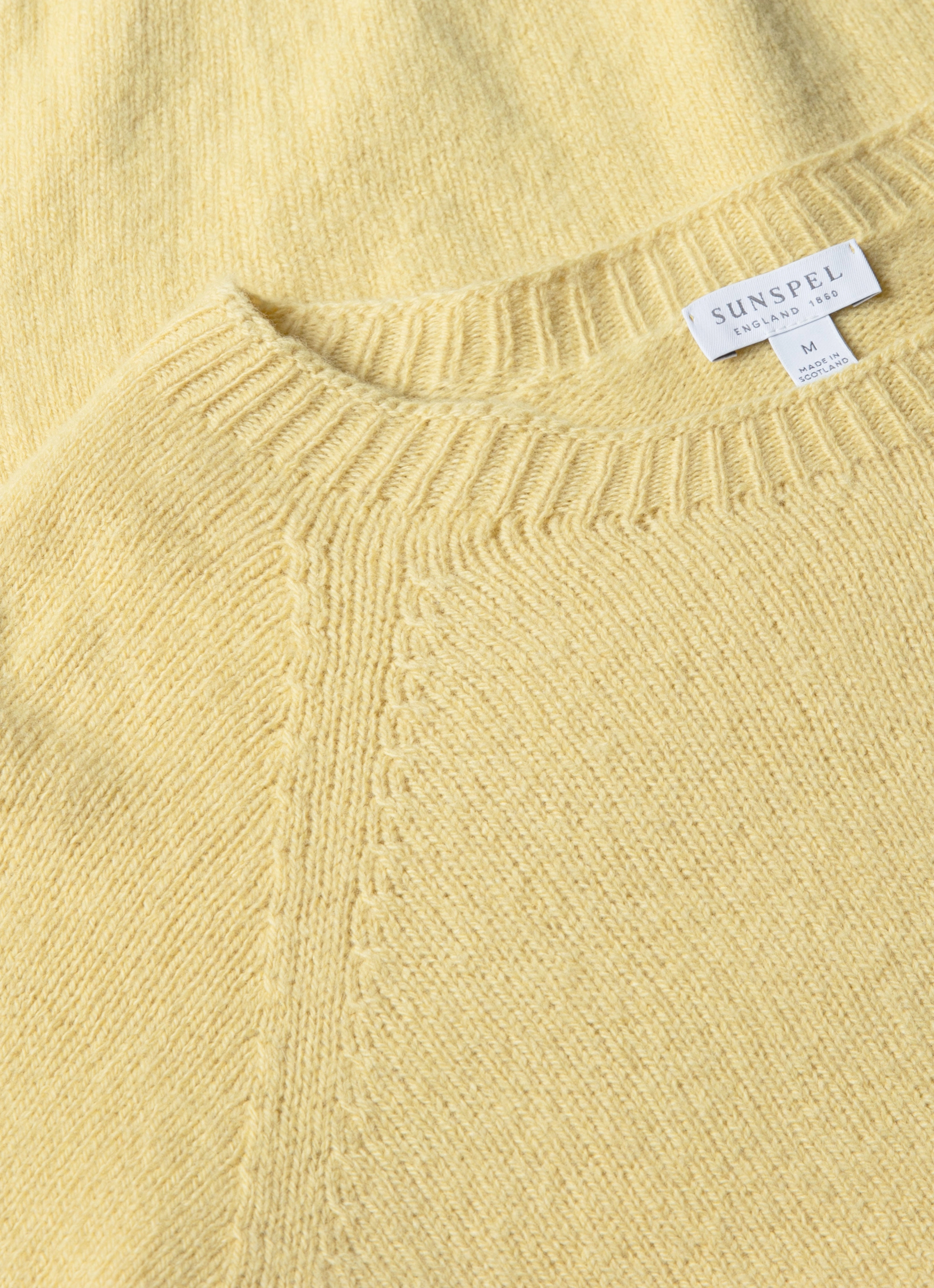 Simple Layered Men's Lambswool Crew Neck Jumper in Dusty Yellow