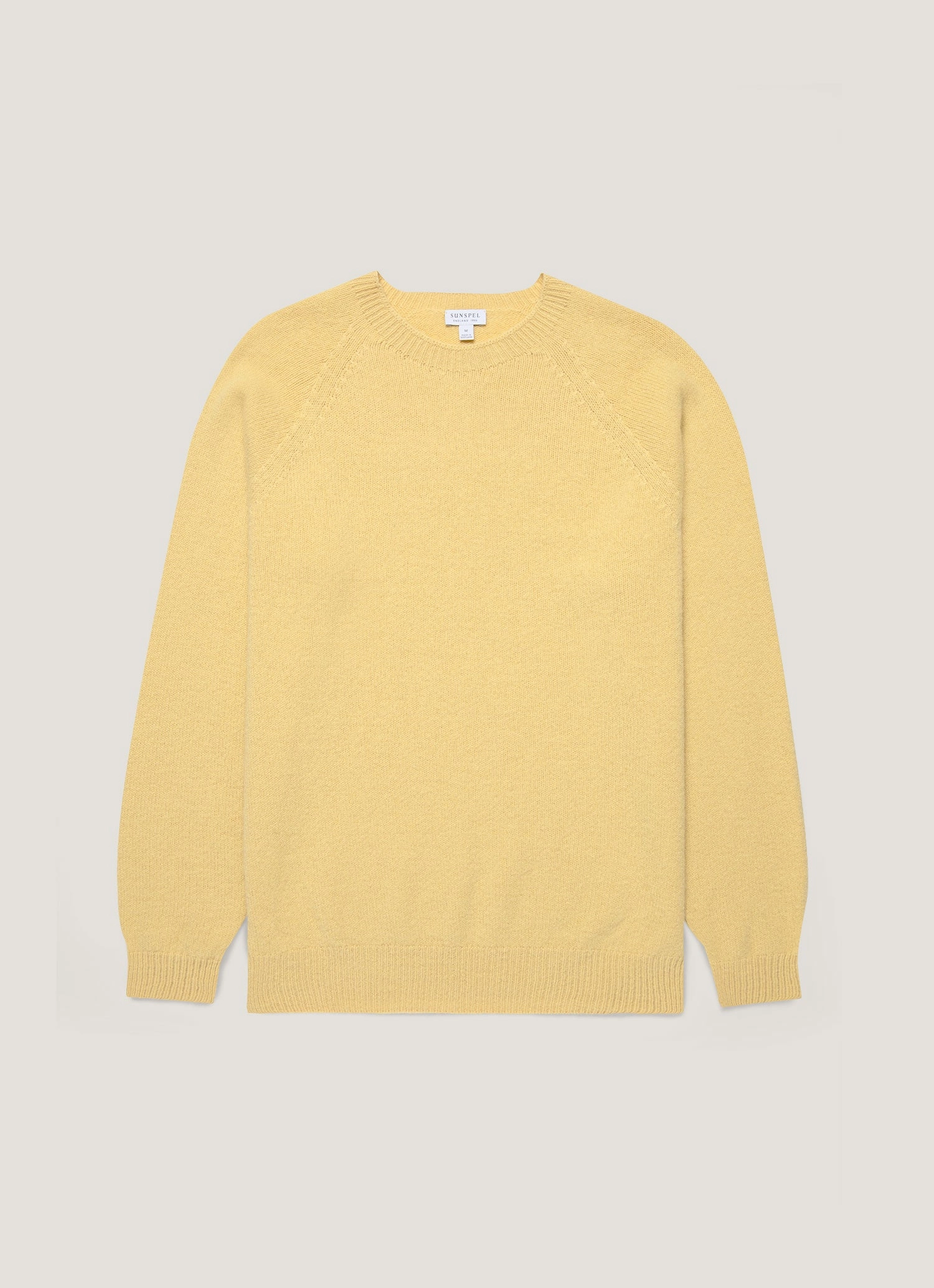 Men's Lambswool Crew Neck Jumper in Dusty Yellow Quick drying material