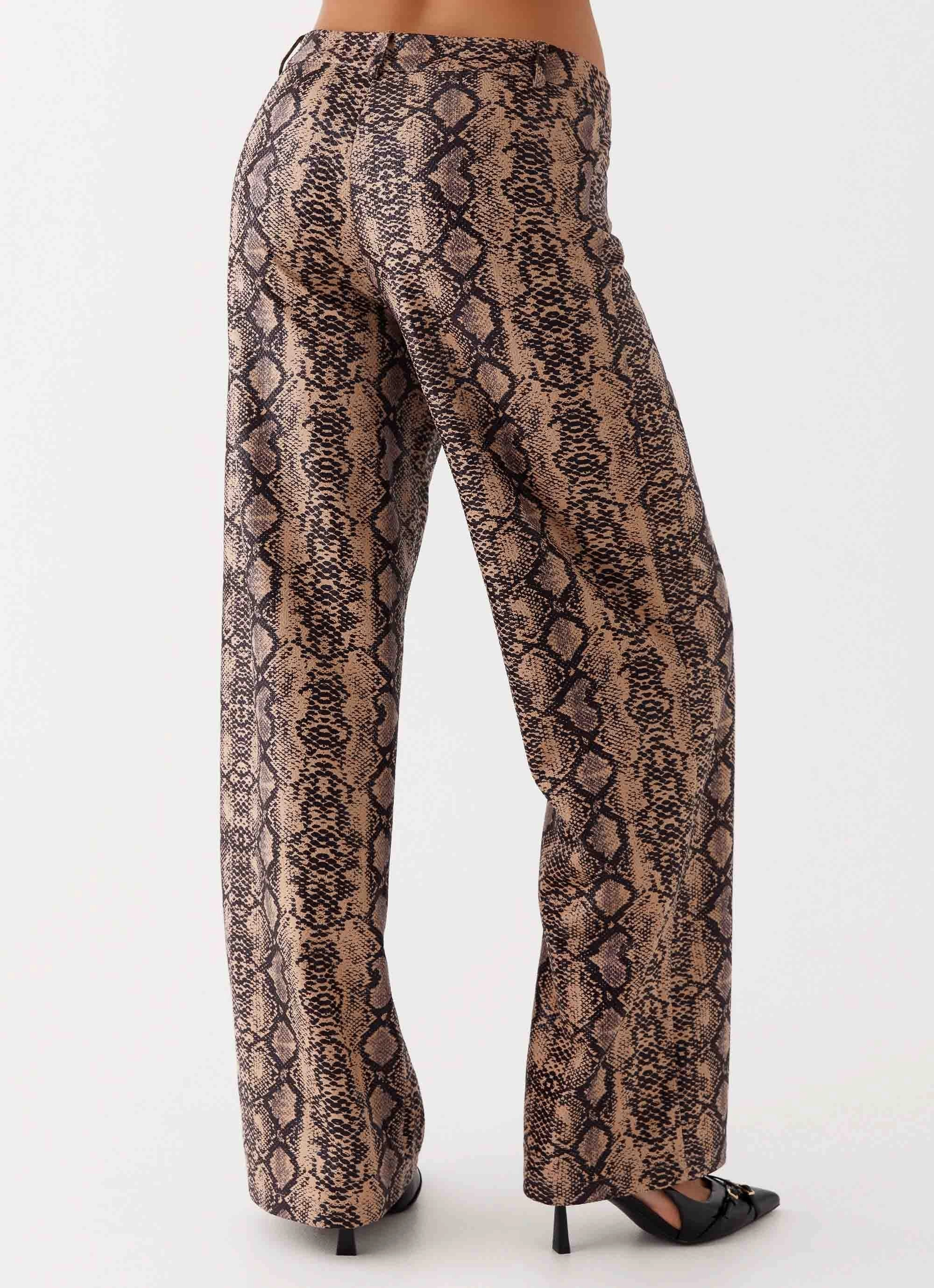 Flexible Cut Tight Waist Presley Slim Fit Pants - Snake