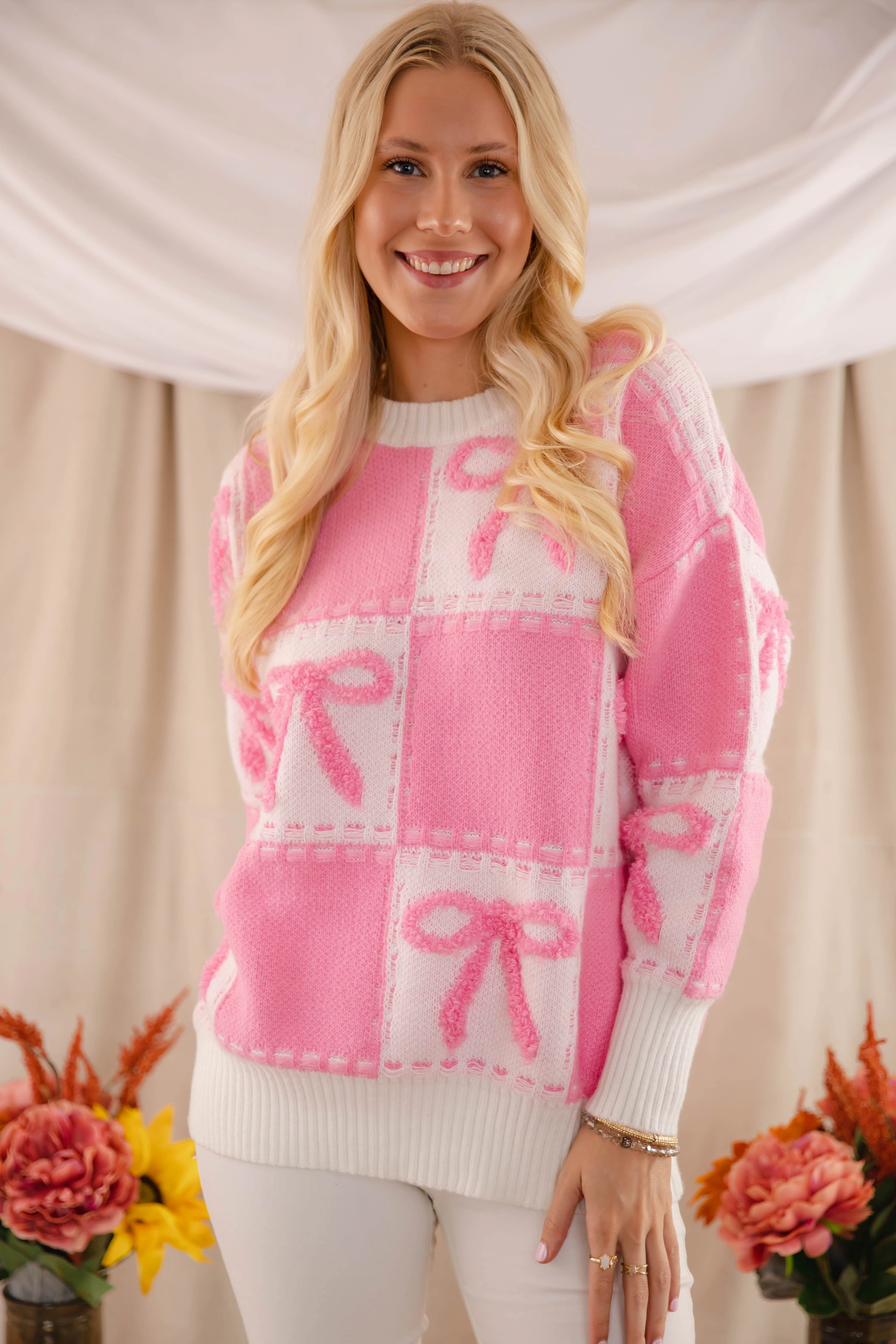 Flatlock Seam Technique Something Timeless Sweater-Pink