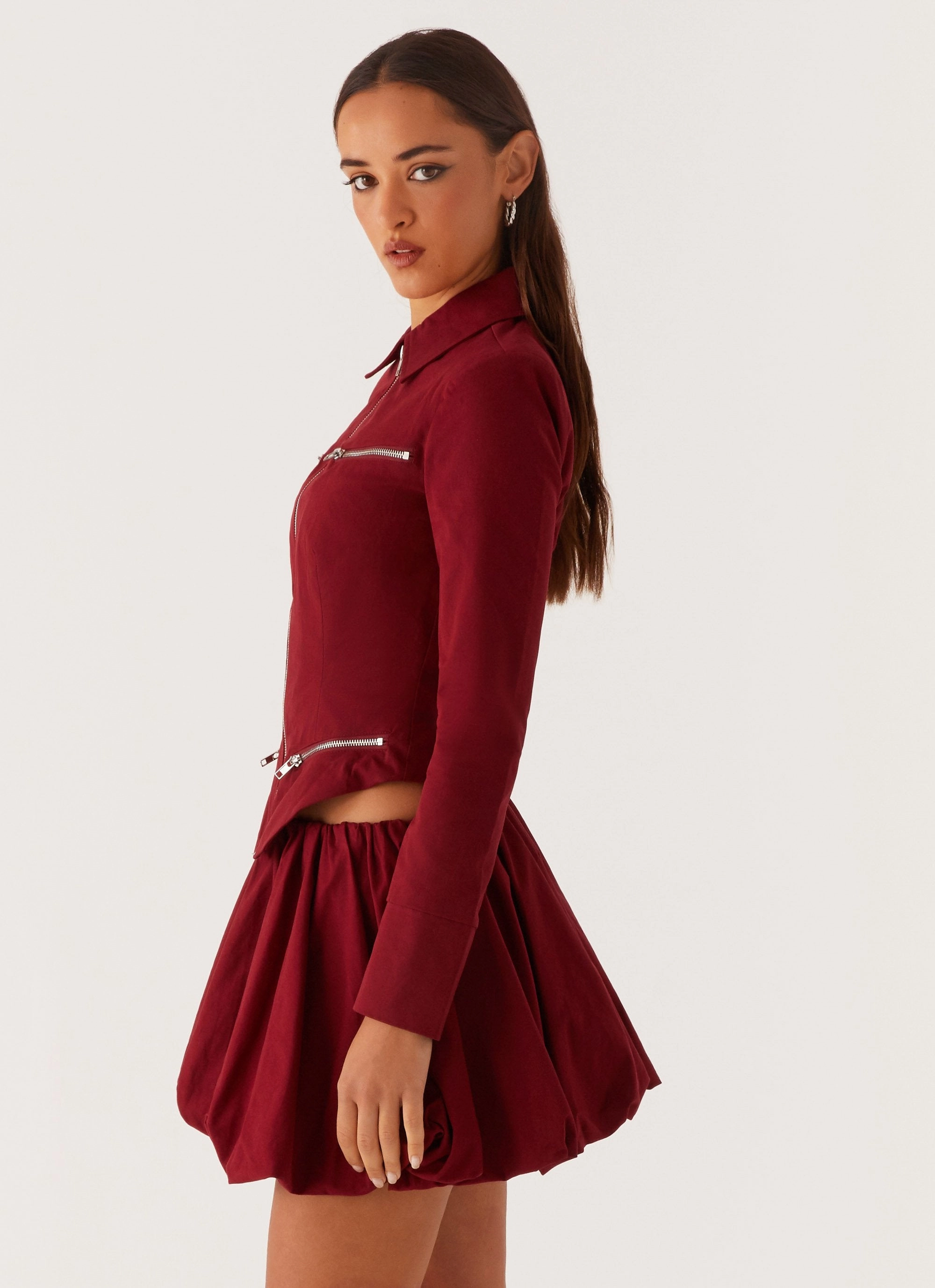 Air Comfort Stain Resistant Vesper Bubble Mini Skirt - Mulberry
