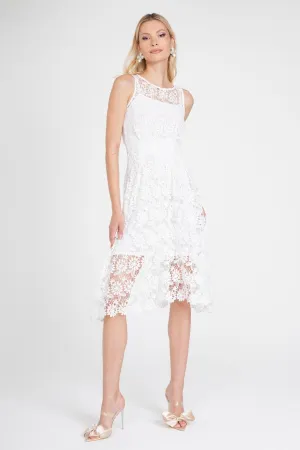 Vibrant Colors White Lace Midi Dress with Slip White Lace Midi Dress with Slip Moment Glow