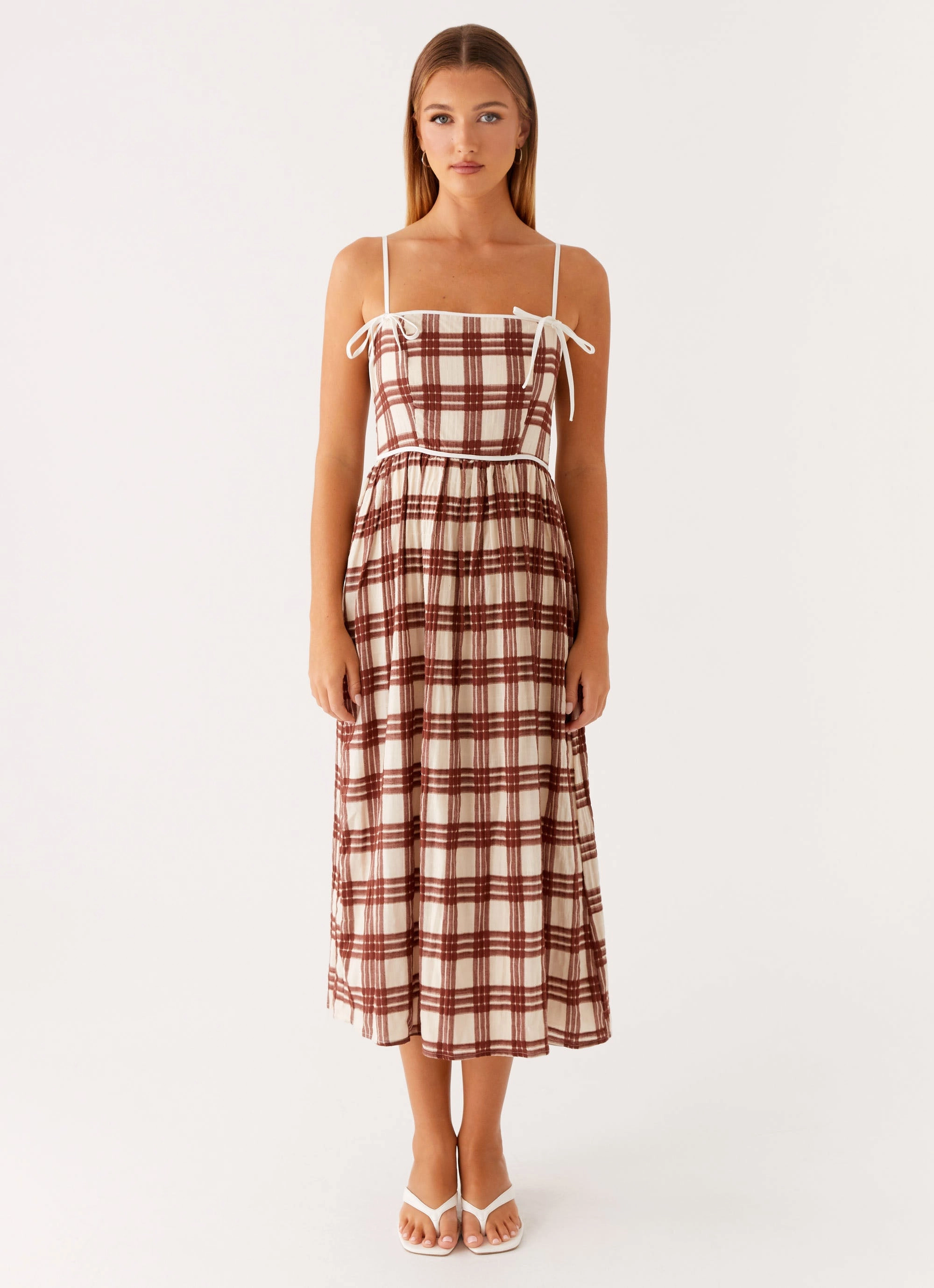 Ceremony Ready Shyanne Midi Dress - Chocolate Check