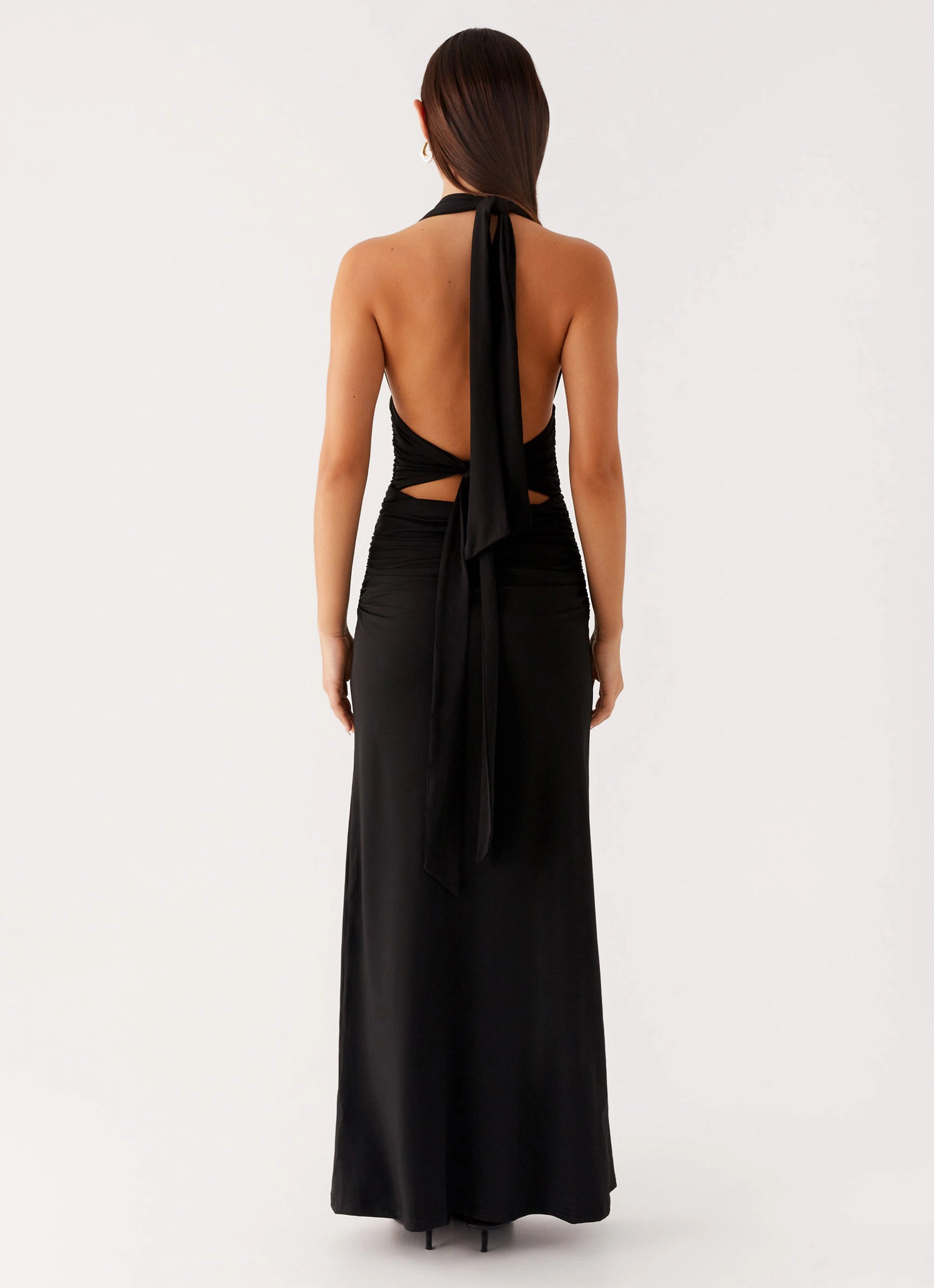 Adalie Halter Neck Midi Dress - Black Flexible Fit