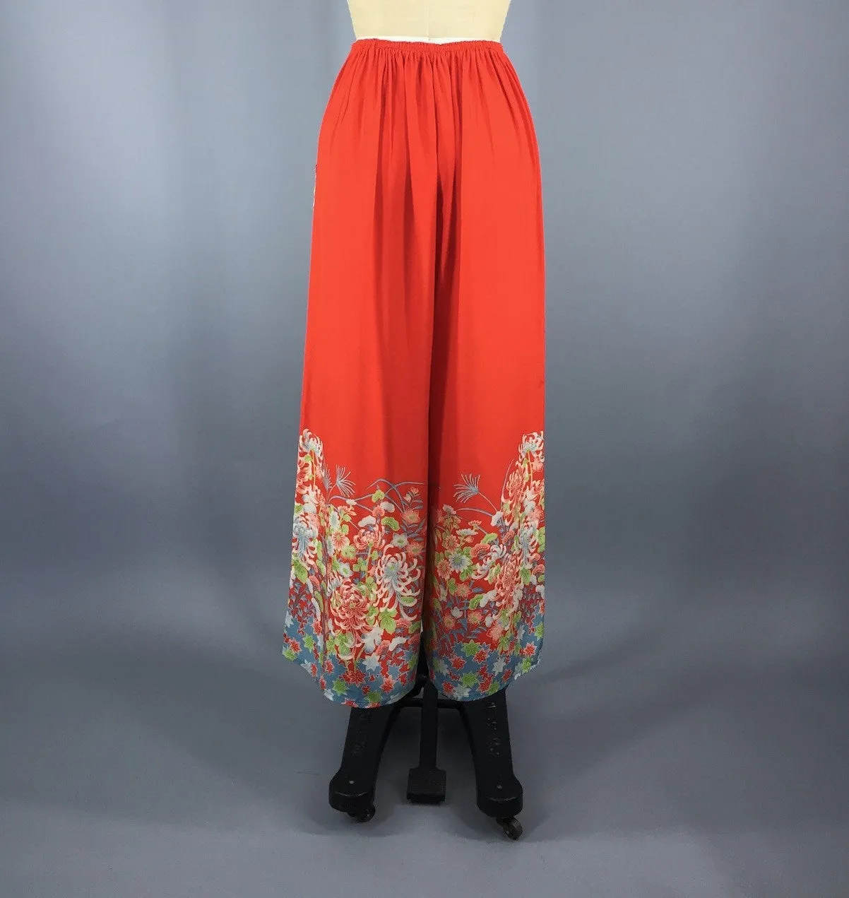 Vintage 1930s Silk Pajamas / Chinoiserie Art Deco