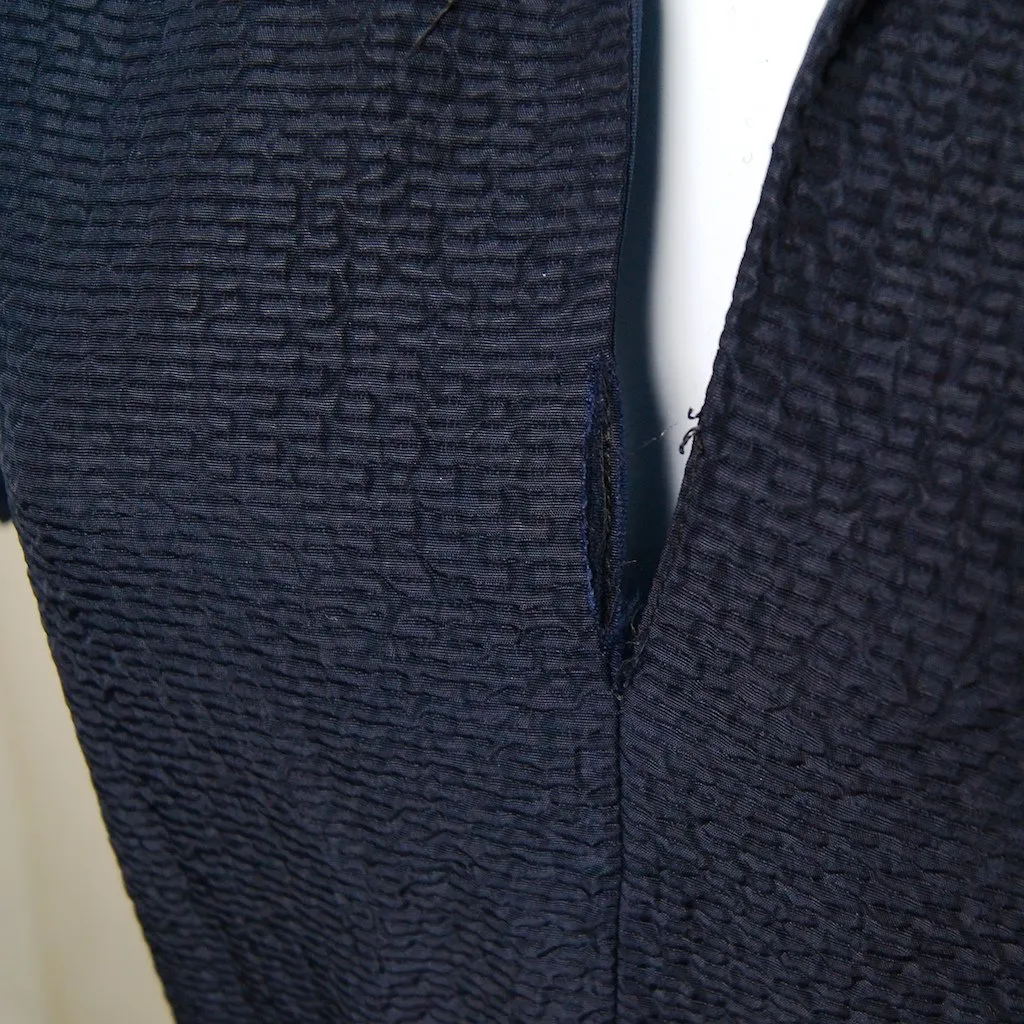 Vintage 1950s Navy Blue Drop Waist Dress