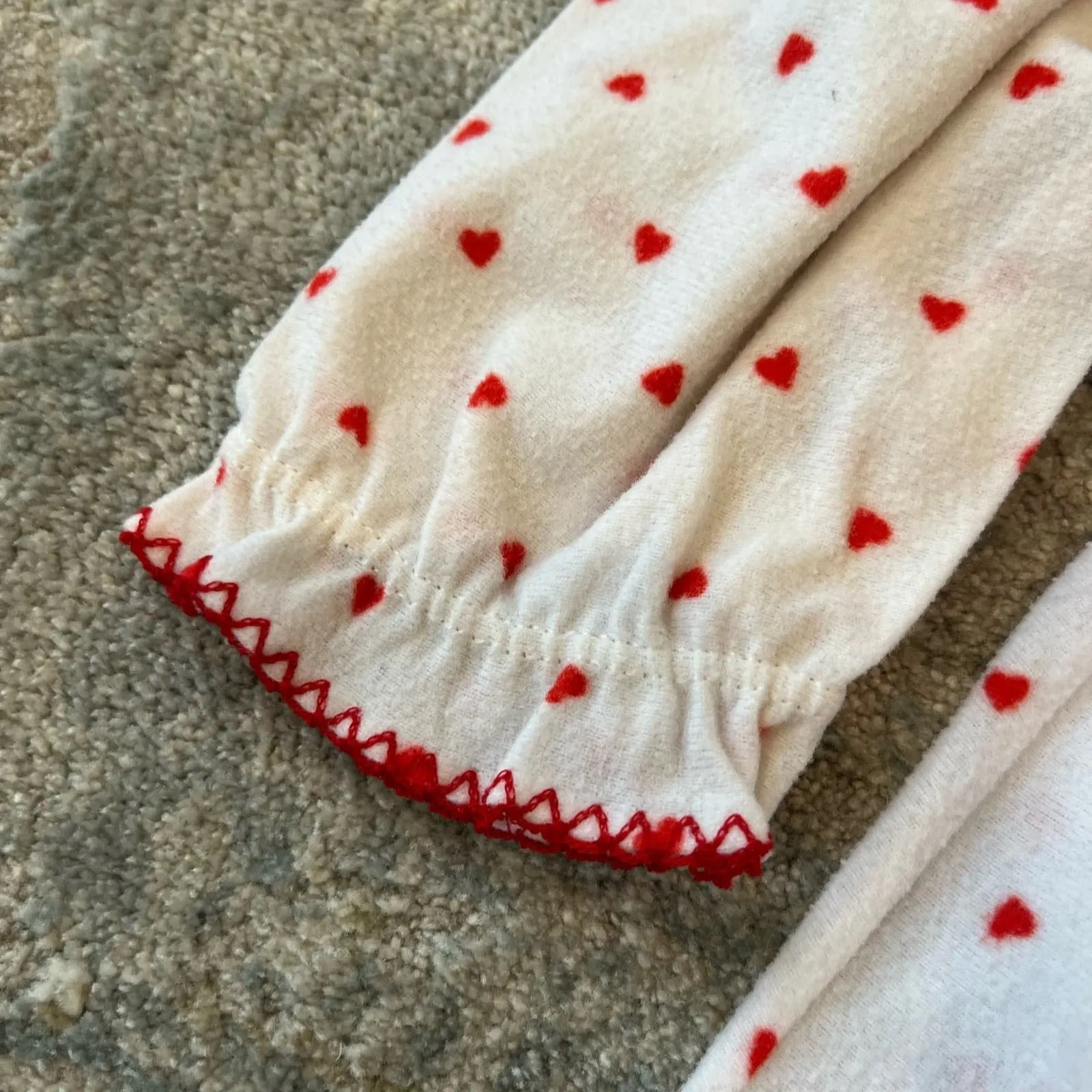 Vintage Carter's Smocked Polka Dot Heart Pajamas 4T USA