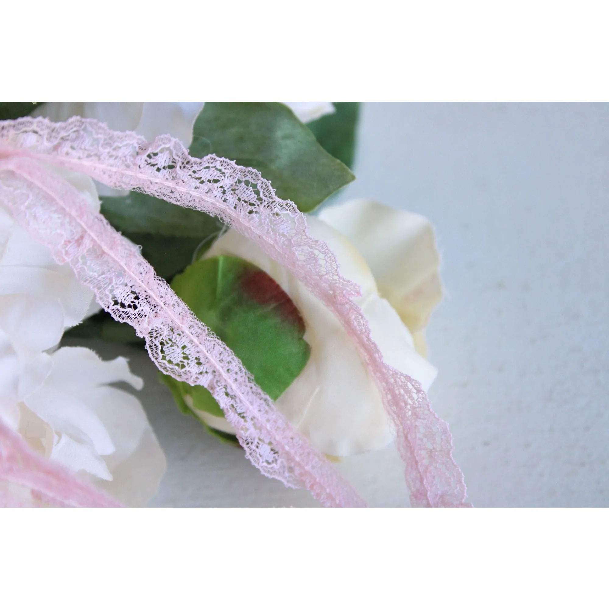 Vintage Pink Ruffled Picot Trim, 4 yards,  1/2" wide