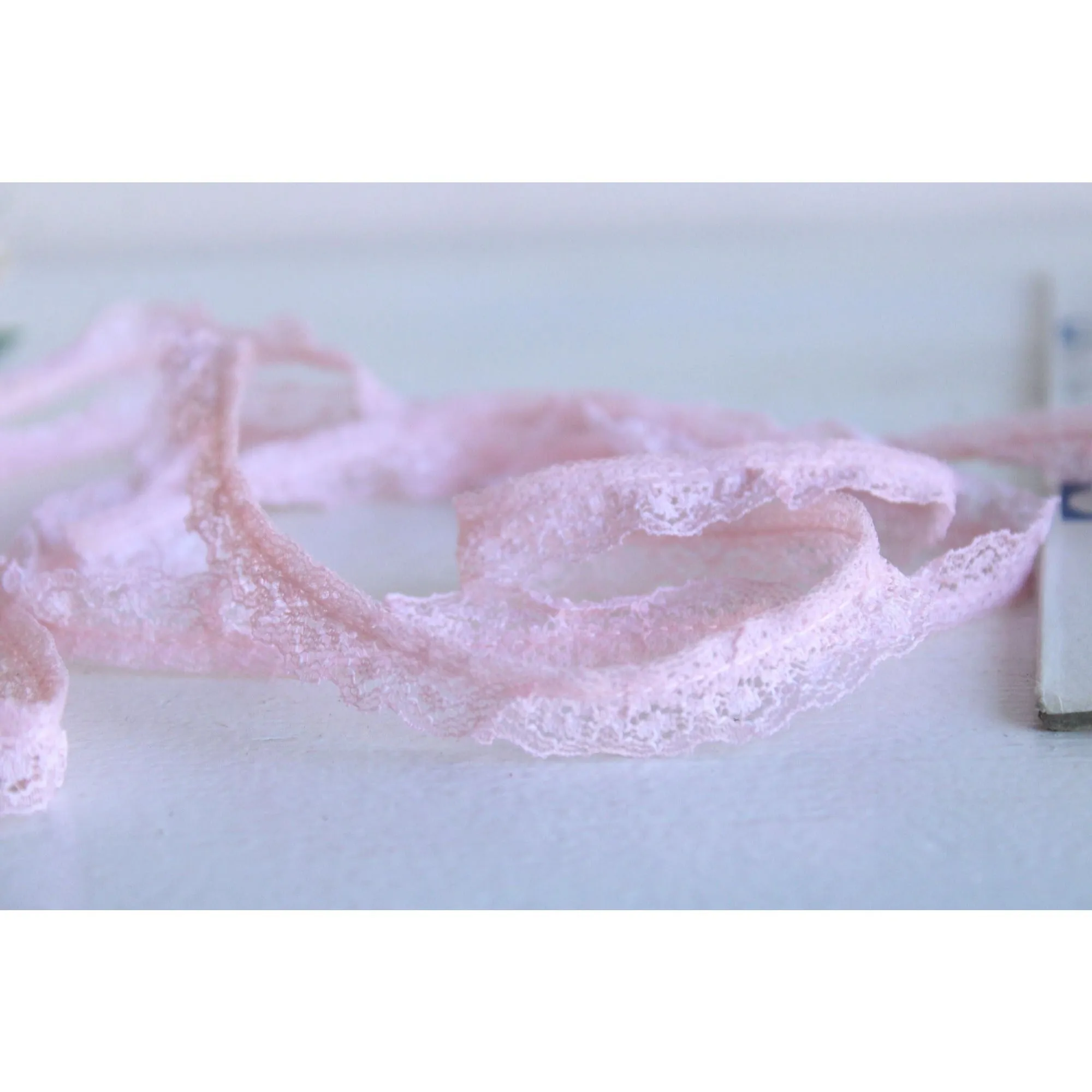 Vintage Pink Ruffled Picot Trim, 4 yards,  1/2" wide